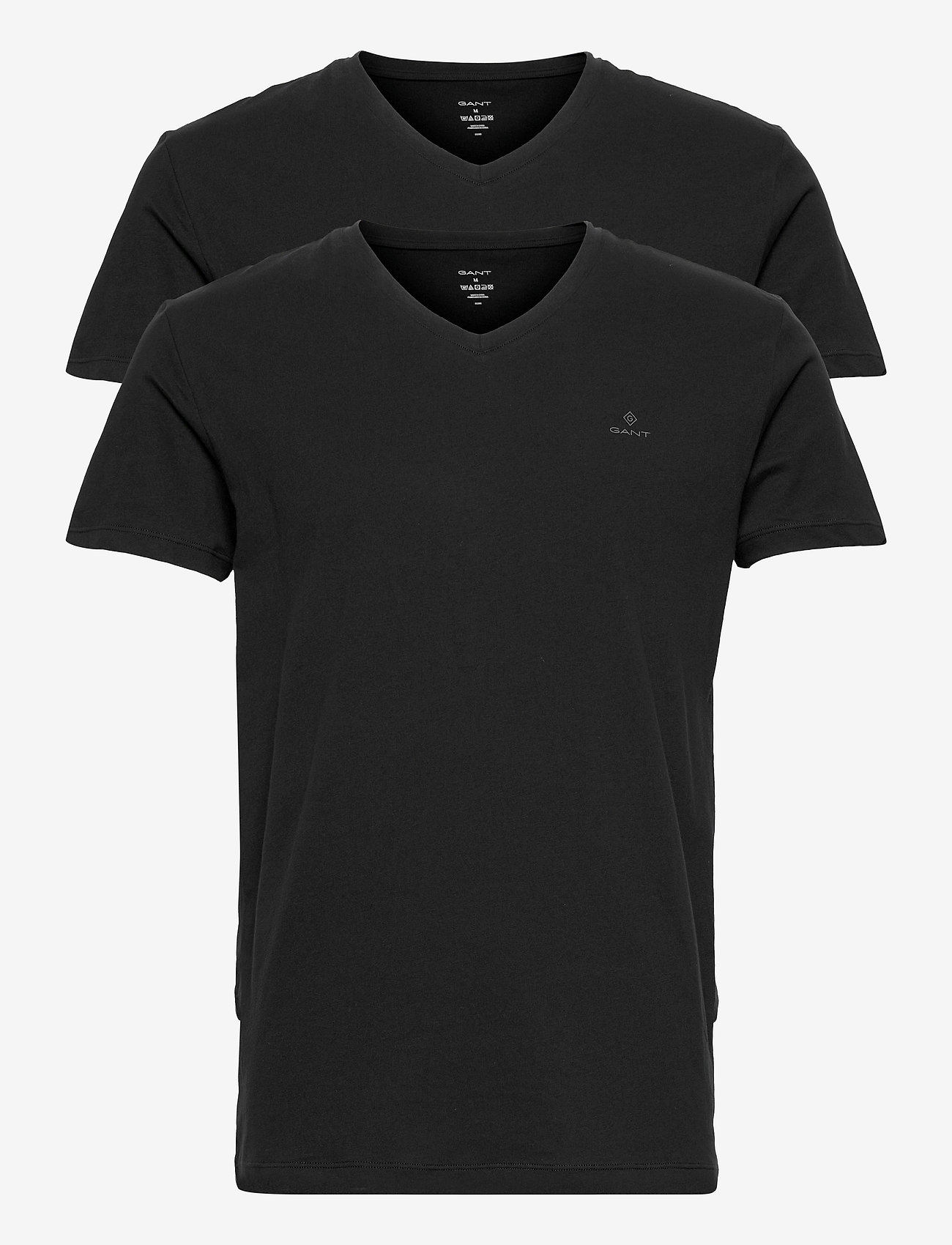 GANT - V-NECK T-SHIRT 2-PACK - black - 0
