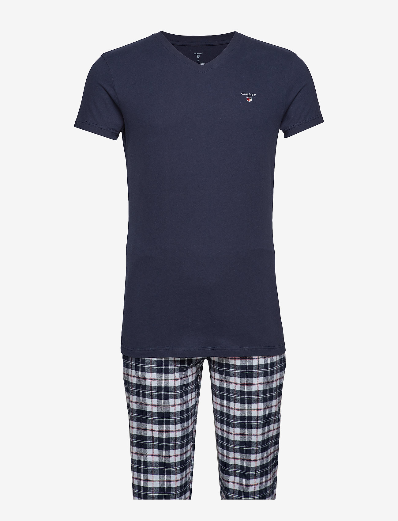 GANT - PJ SET FLANNEL PANTS/LOGO T G.BOX - marine - 0