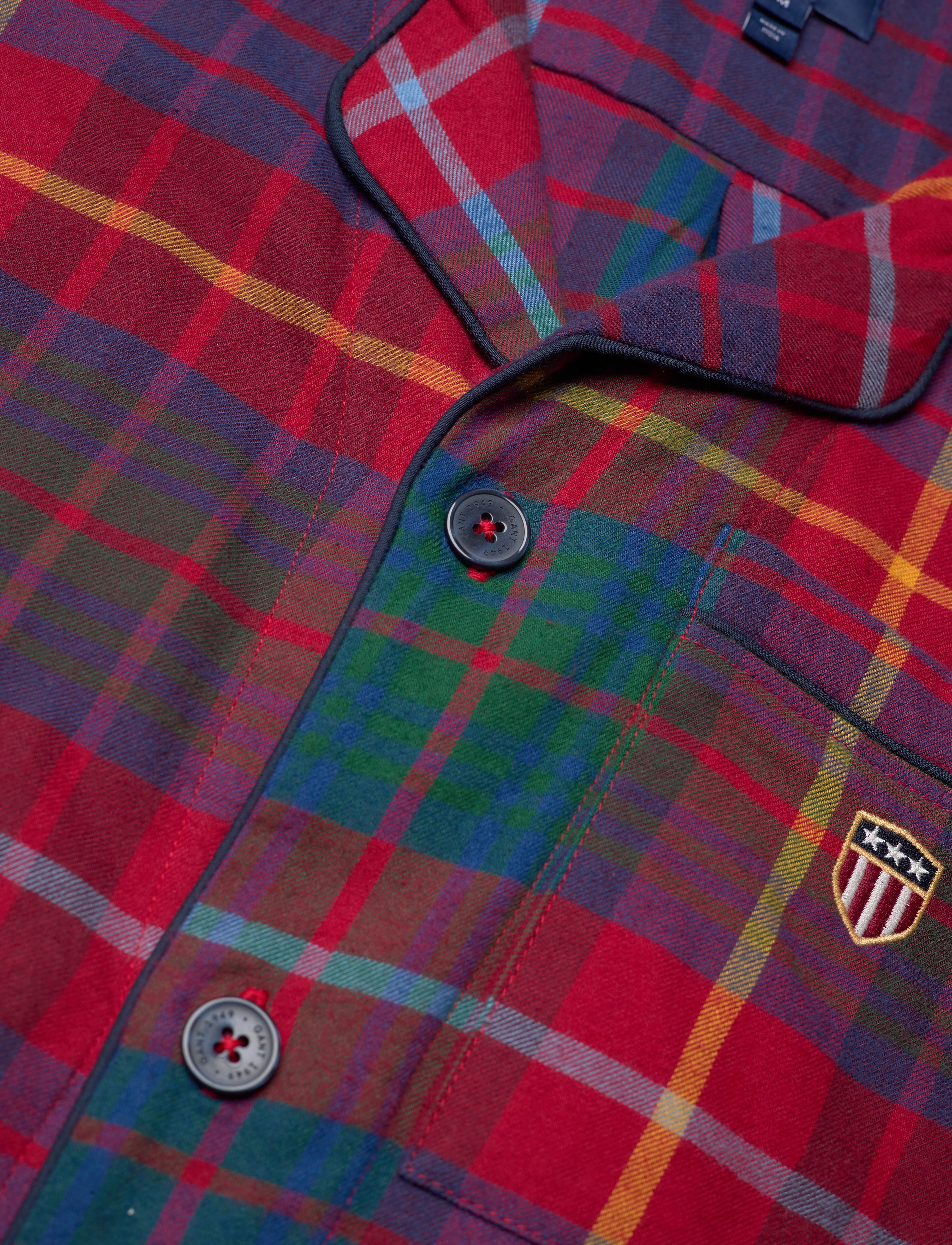 GANT - FLANNEL PAJAMA SET W SHIRT GB - ruby red - 4