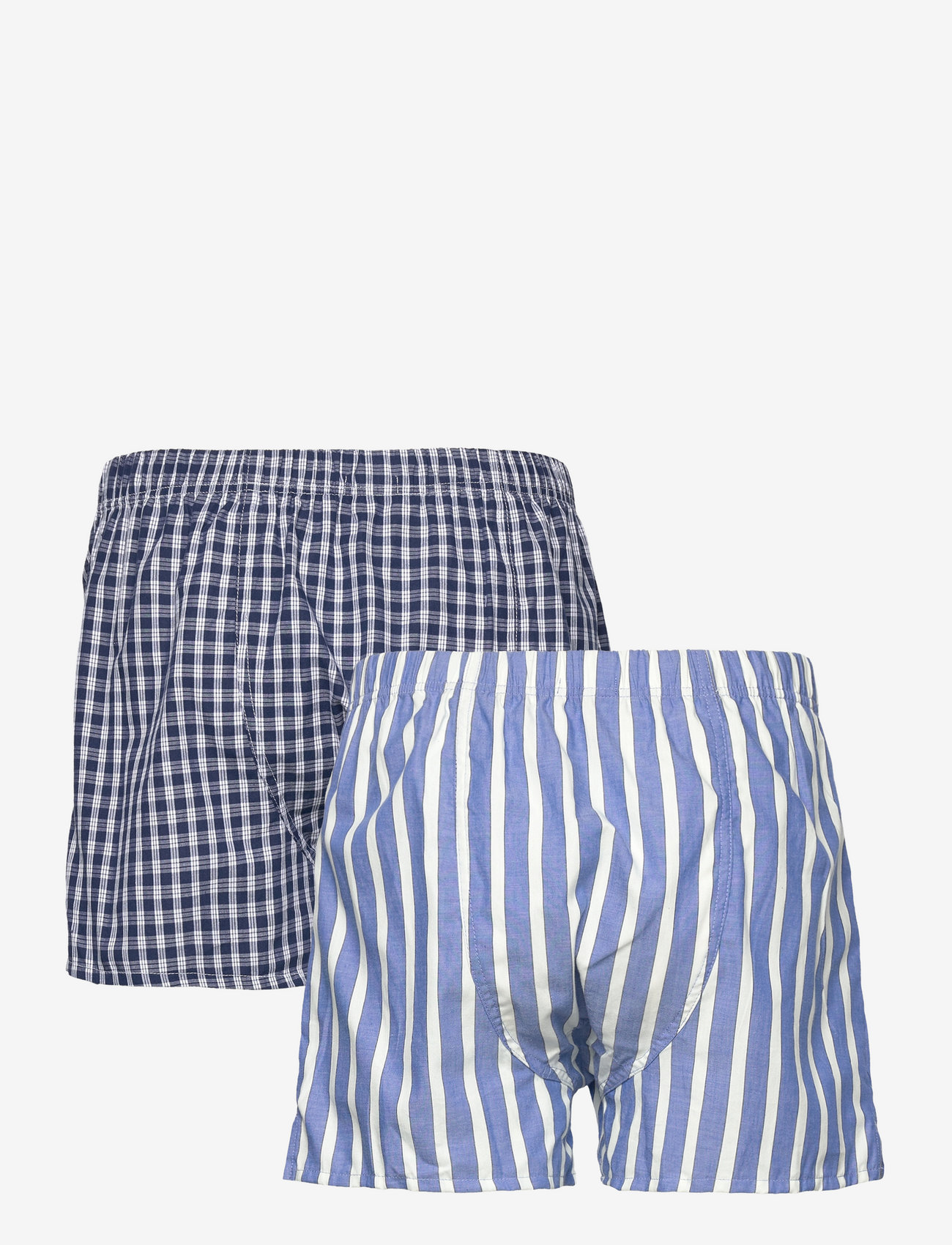 GANT - STRIPE AND CHECK BOXER SHORTS 2-P - lapis blue - 1