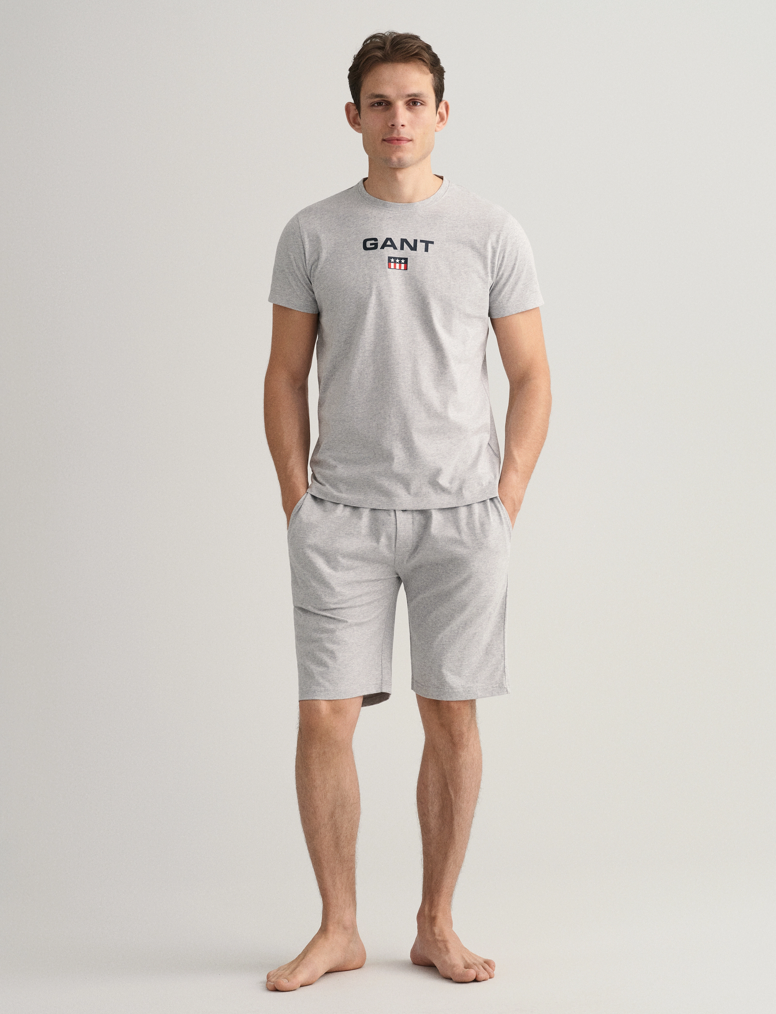 GANT - JERSEY C-NECK T-SHIRT - light grey melange - 2