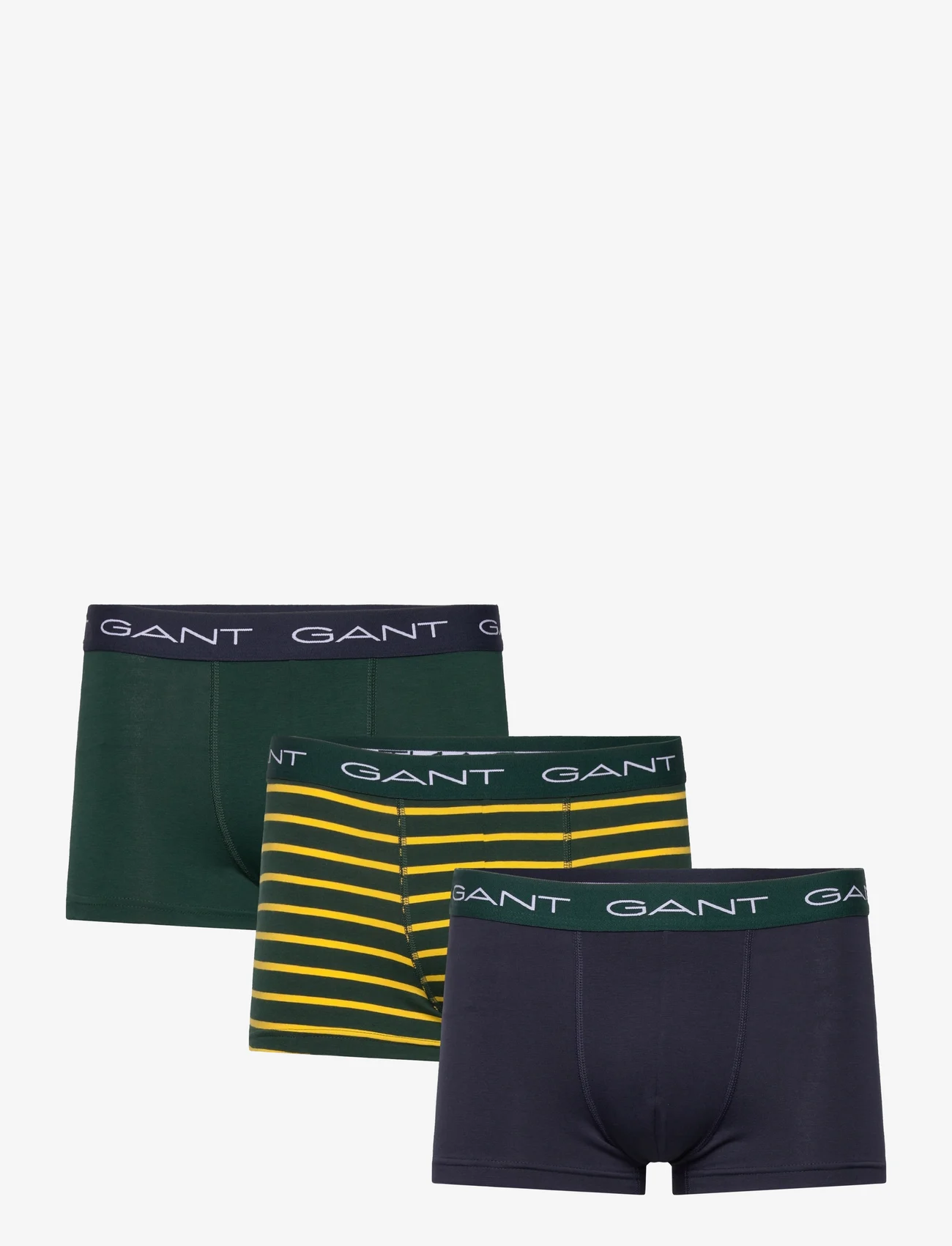 GANT - STRIPE TRUNK 3-PACK - laveste priser - tartan green - 0