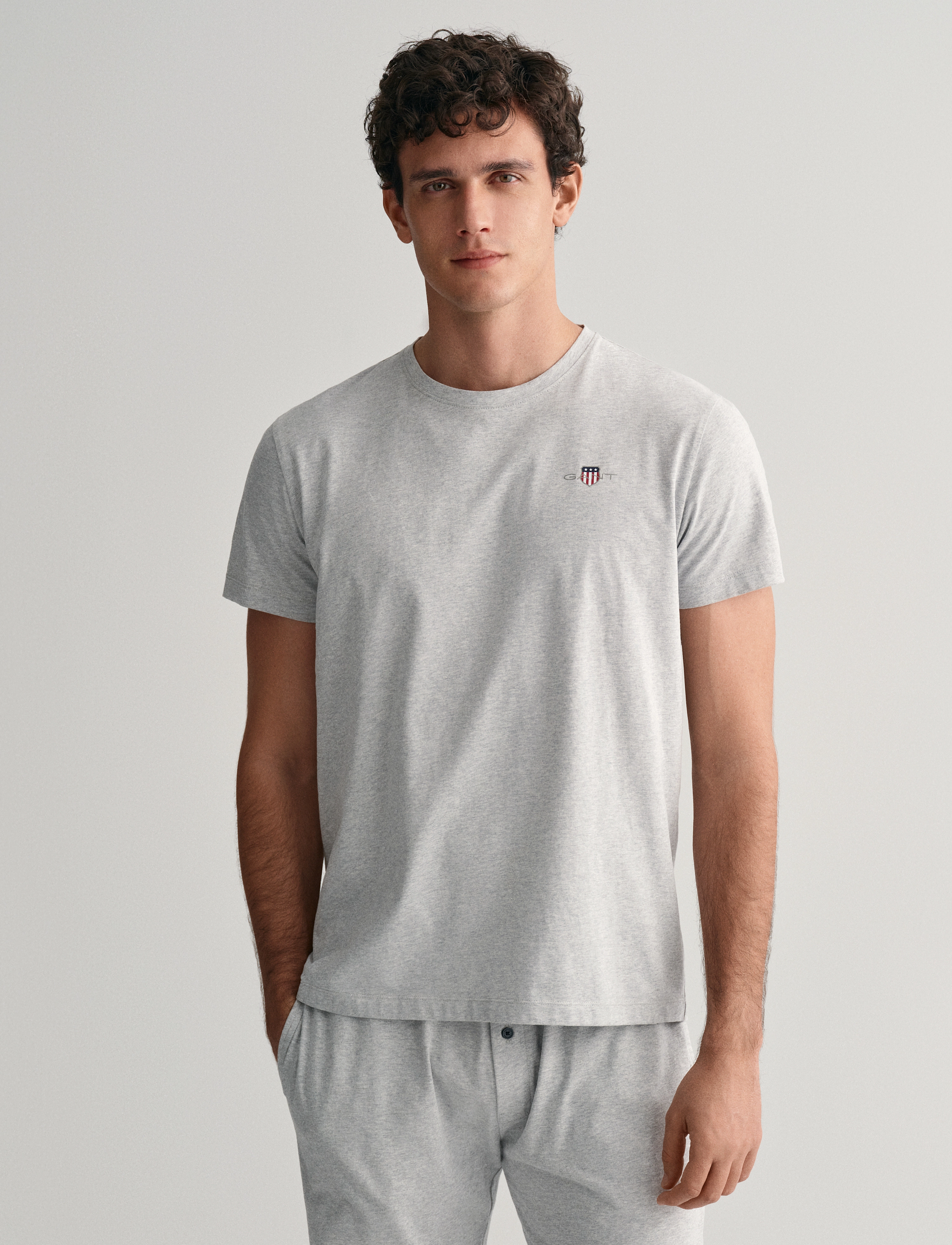 GANT - SHIELD PAJAMA T-SHIRT - light grey melange - 2