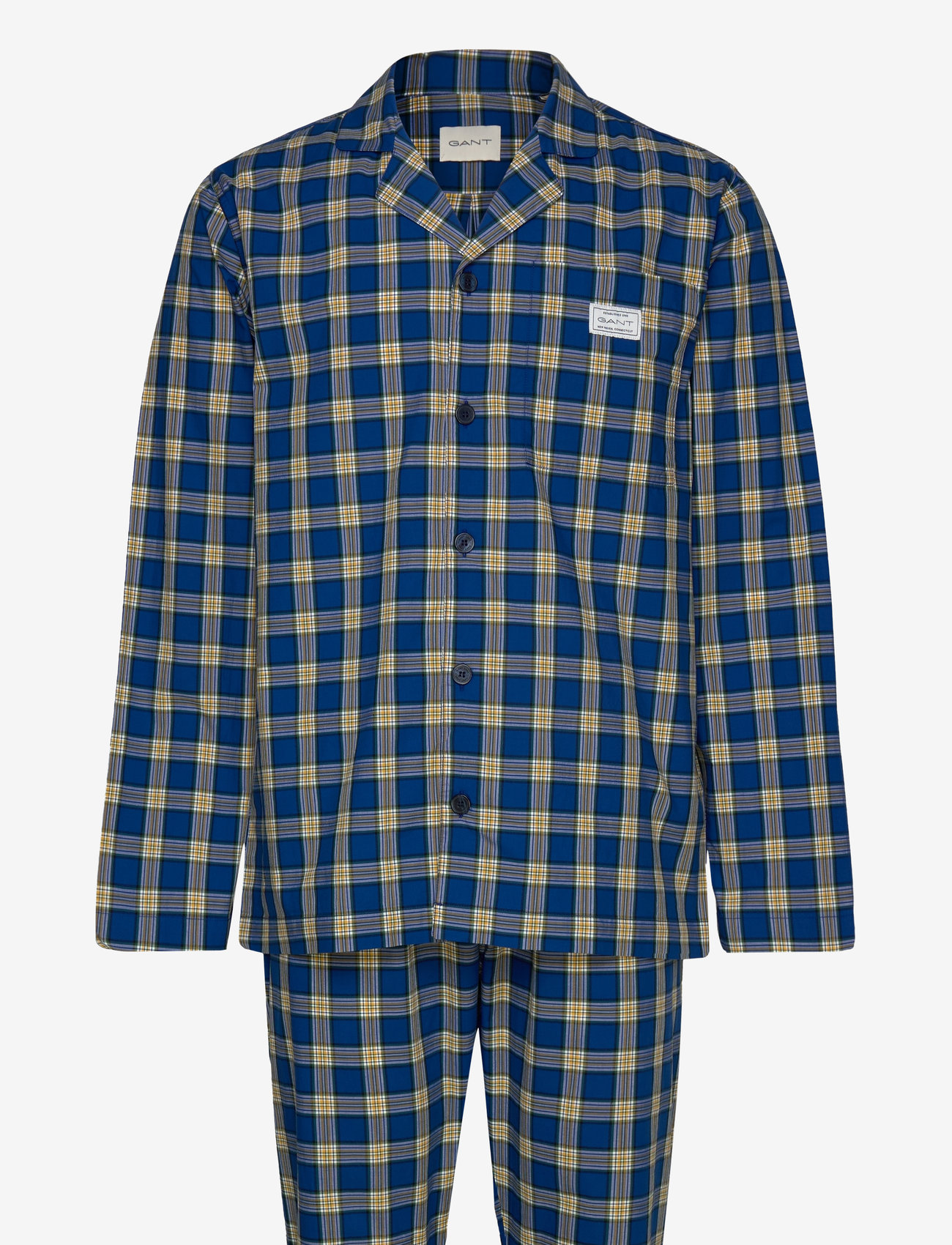 GANT - CHECK PAJAMA SET SHIRT AND PANTS - nachtwäsche - college blue - 0