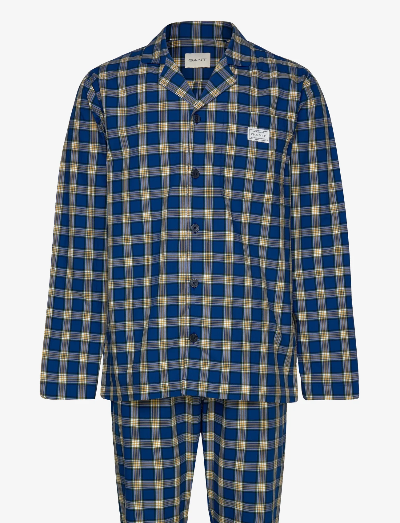 GANT - CHECK PAJAMA SET SHIRT AND PANTS - pižamų rinkinys - college blue - 0