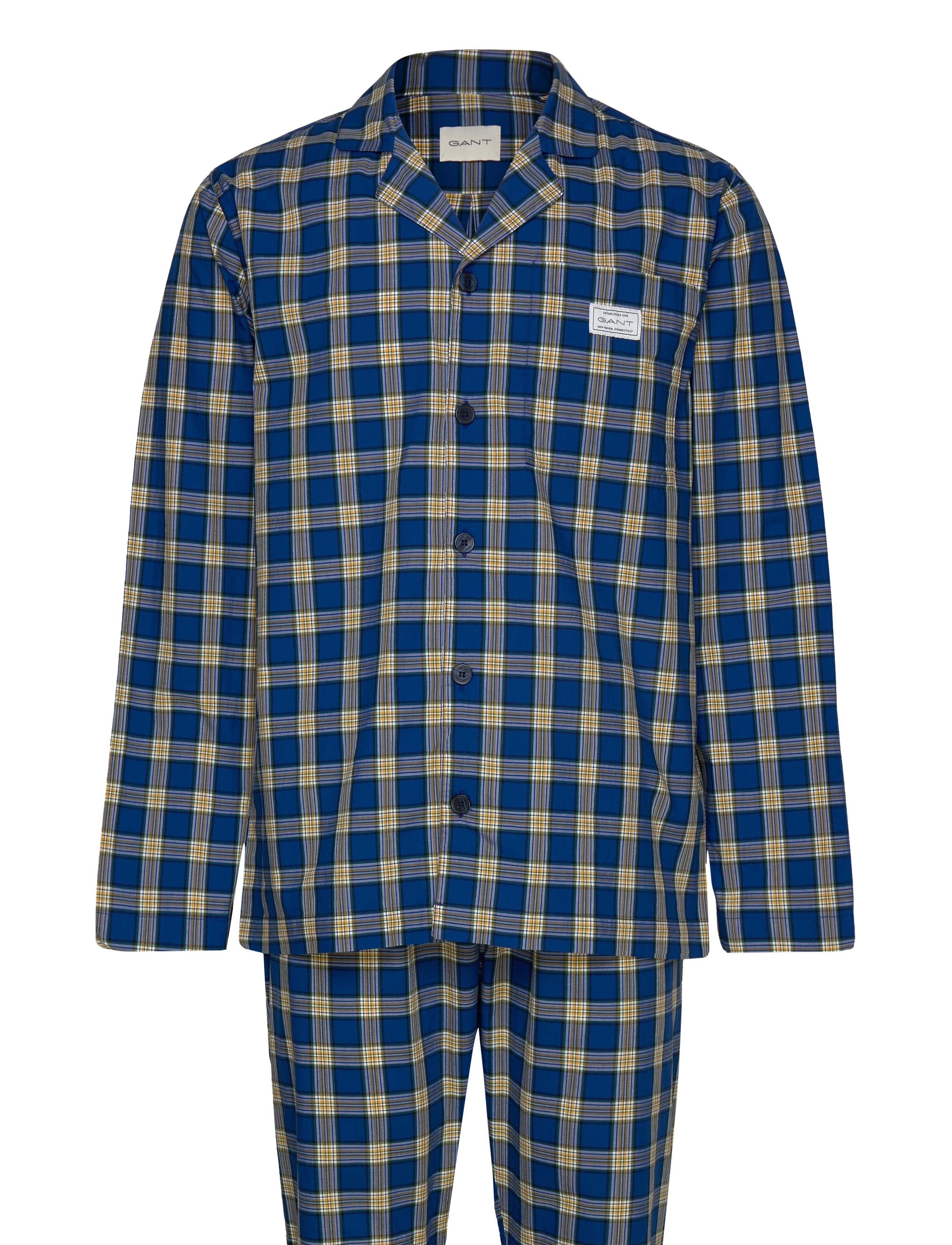GANT - CHECK PAJAMA SET SHIRT AND PANTS - college blue - 1
