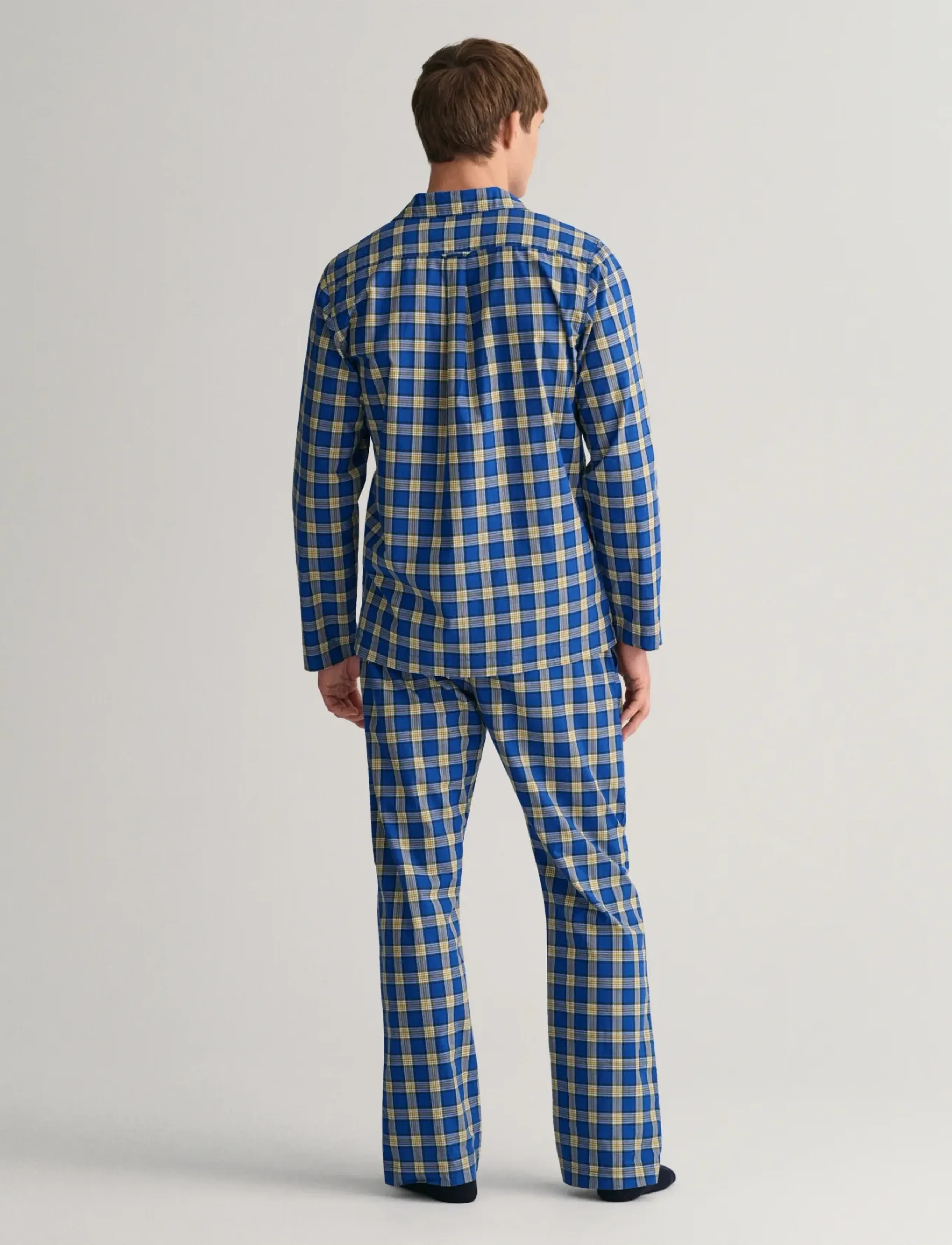 GANT - CHECK PAJAMA SET SHIRT AND PANTS - college blue - 5