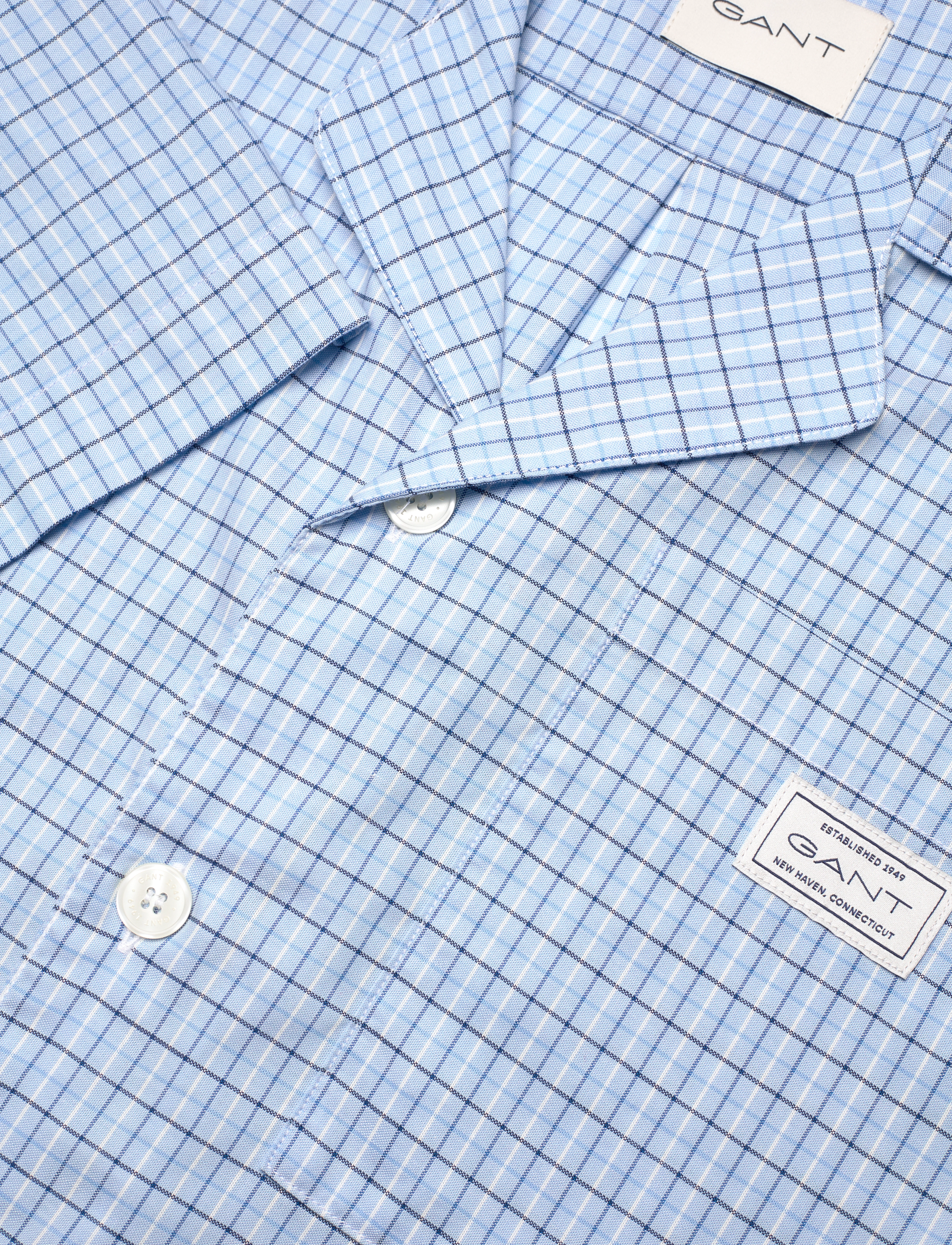 GANT - CHECK PAJAMA SET SHIRT AND PANTS - capri blue - 4