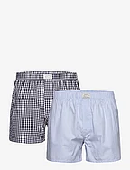STRIPE AND GINGHAM BOXER SH 2-PACK - COLLEGE BLUE