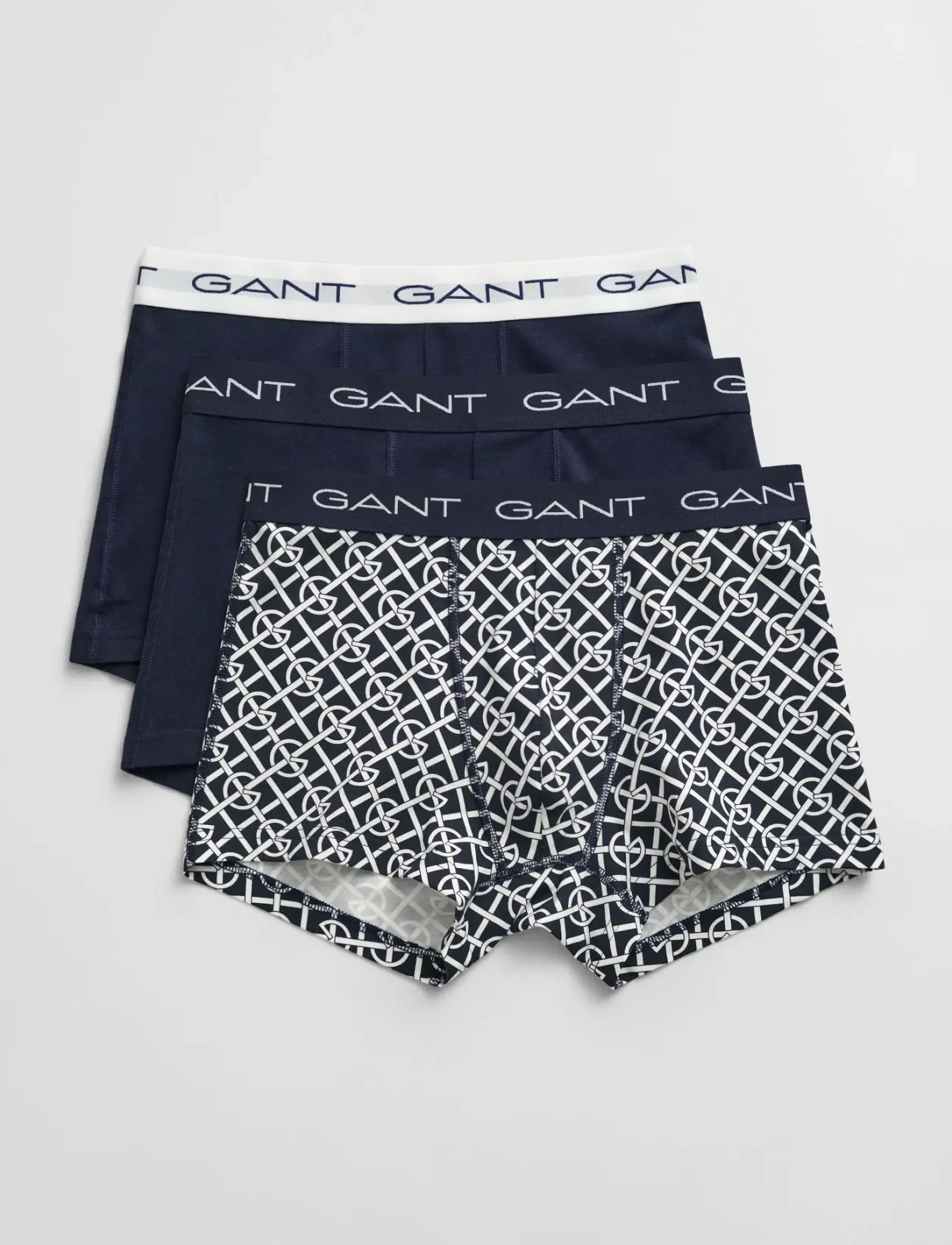 Gant - G PATTERN TRUNK 3-PACK - boxerkalsonger - evening blue - 3