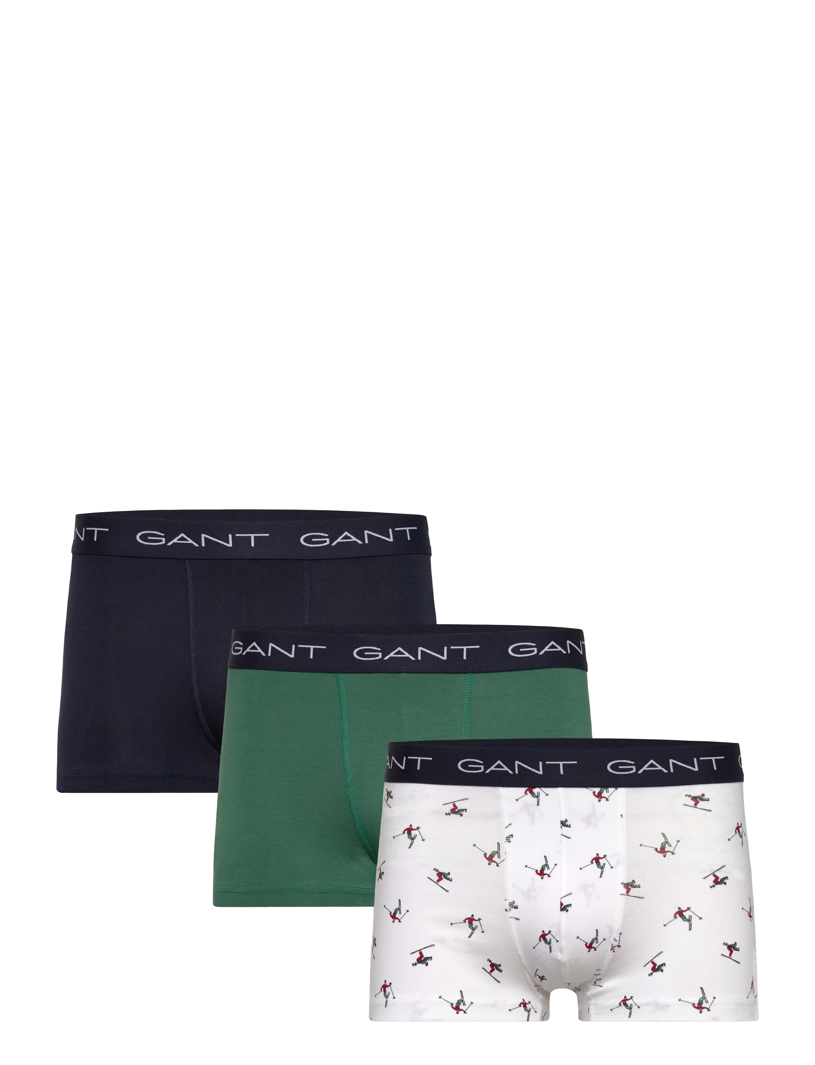 Gant SKIER PRINT TRUNK 3-PACK GB - Alushousut - WHITE / navy