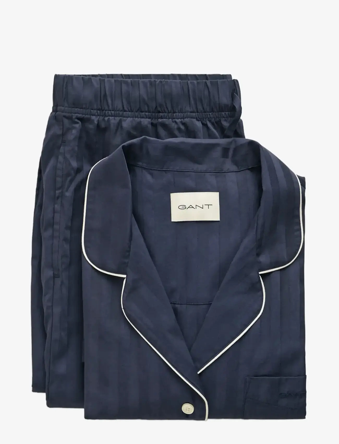 GANT - SATIN STRIPE PAJAMA SET GB - pyjamas - evening blue - 5
