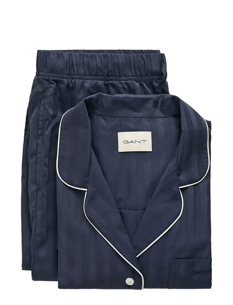GANT - SATIN STRIPE PAJAMA SET GB - pyjamas - evening blue - 5