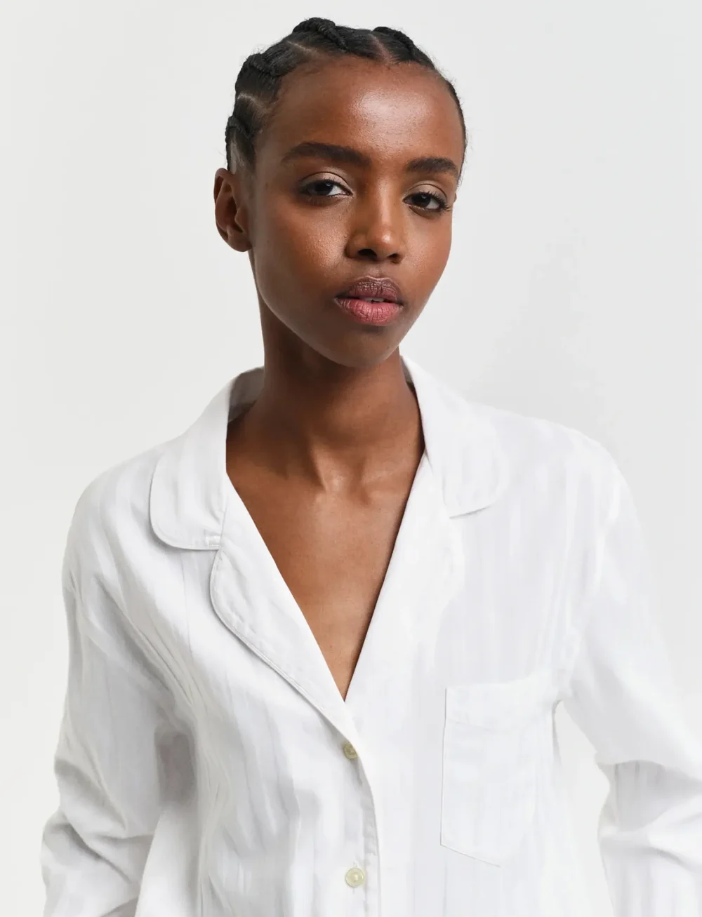 GANT - SATIN STRIPE PAJAMA SET GB - pyjamas - white - 3