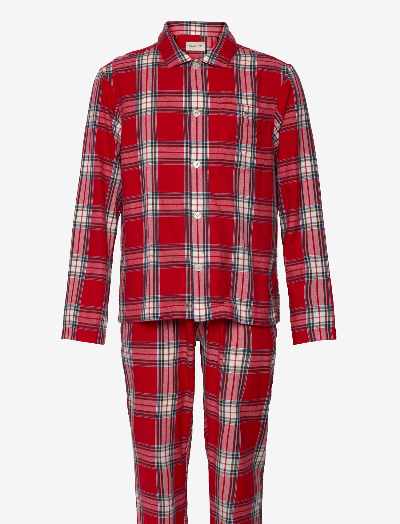 GANT - FLANNEL PJ SET SHIRT AND PANTS GB - ruby red - 1