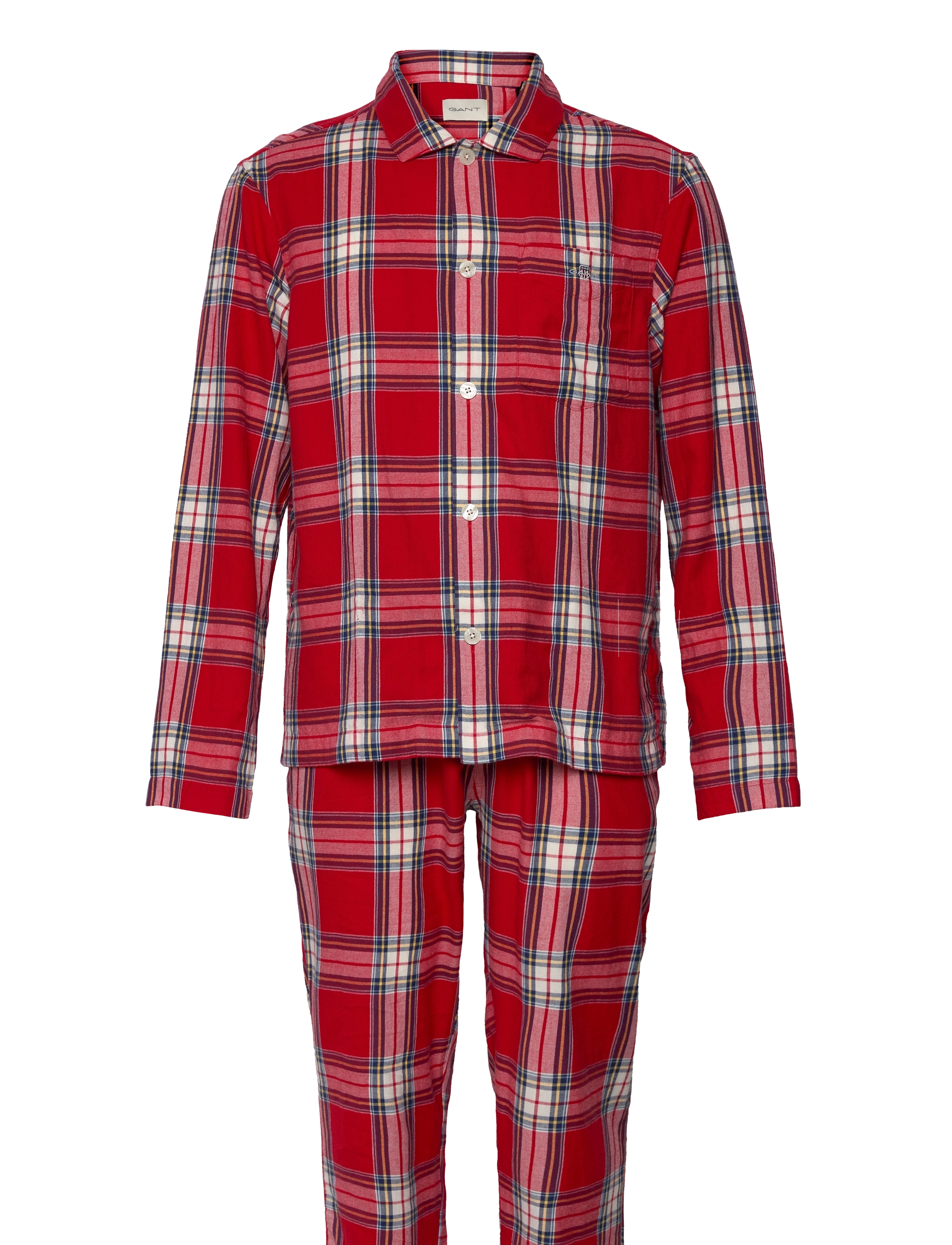 GANT - FLANNEL PJ SET SHIRT AND PANTS GB - ruby red - 1