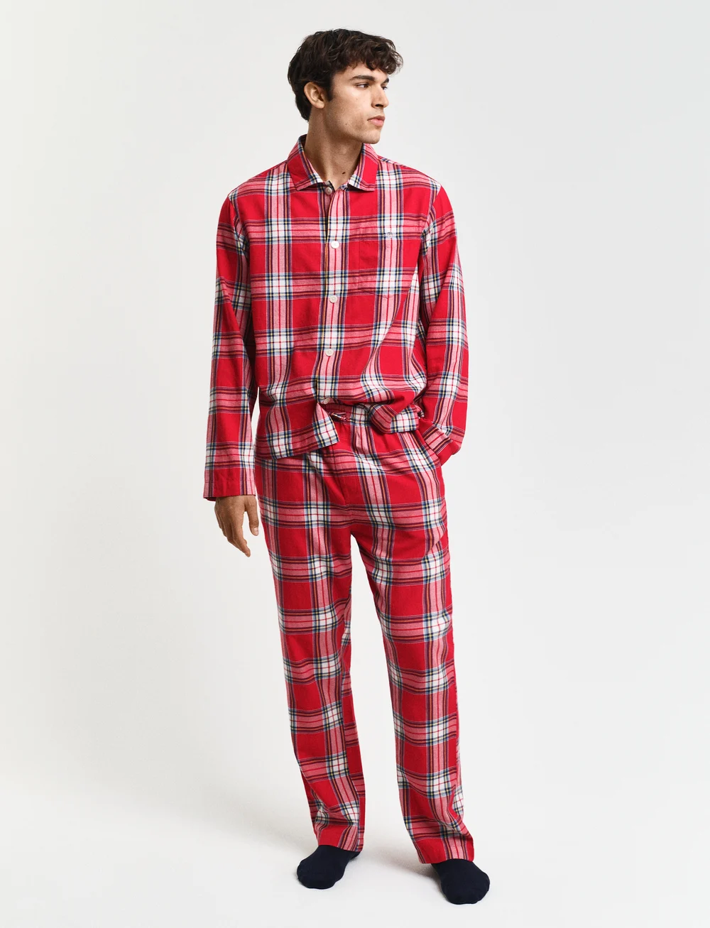GANT - FLANNEL PJ SET SHIRT AND PANTS GB - pidžaamakomplekt - ruby red - 0