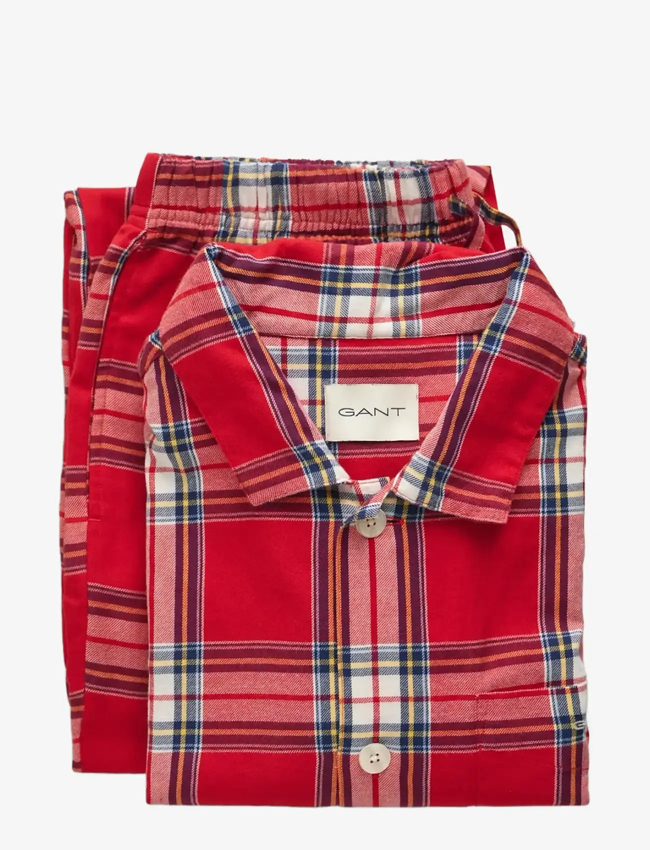GANT - FLANNEL PJ SET SHIRT AND PANTS GB - ruby red - 5