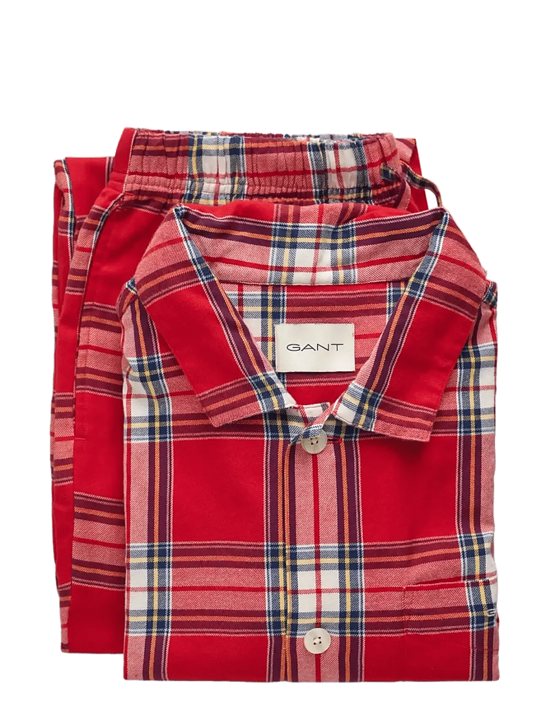 GANT - FLANNEL PJ SET SHIRT AND PANTS GB - nachtwäsche - ruby red - 5