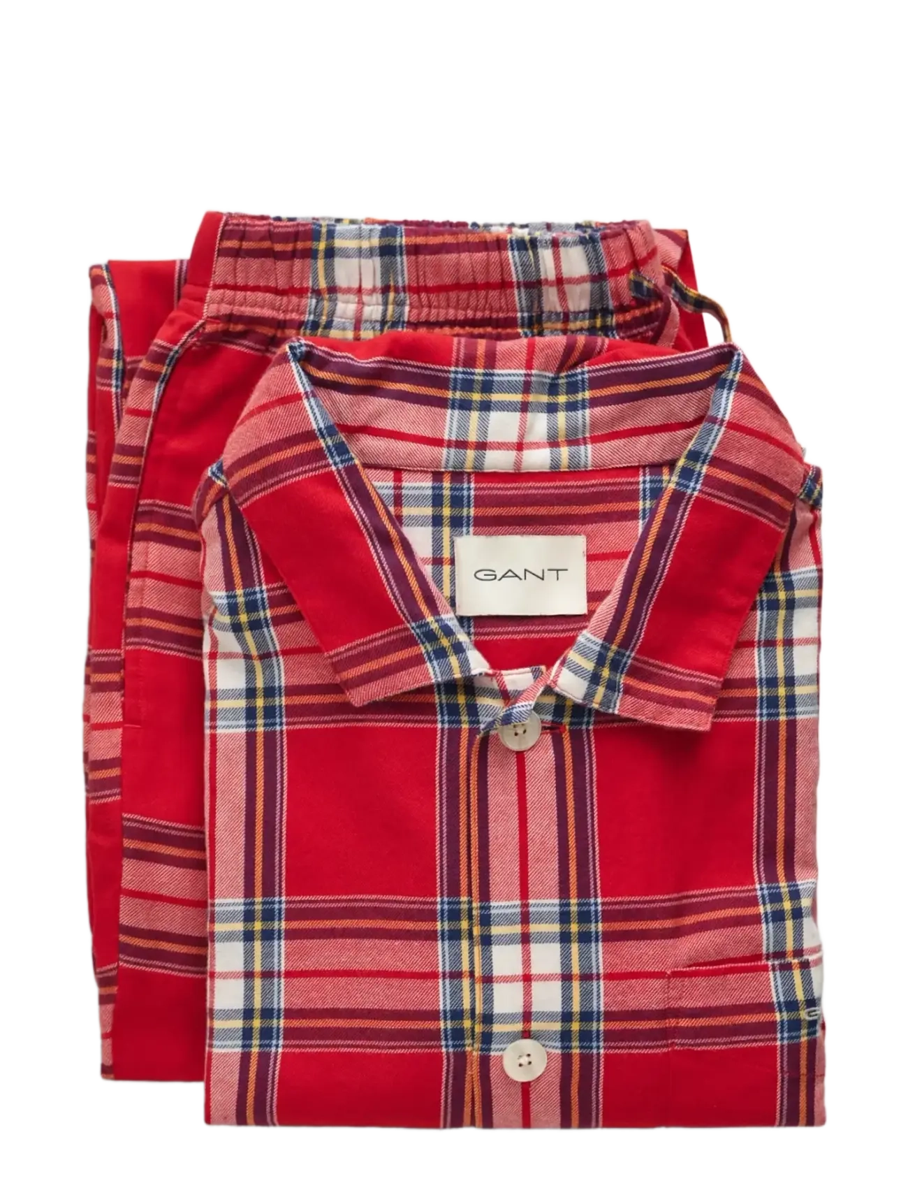 GANT - FLANNEL PJ SET SHIRT AND PANTS GB - ruby red - 5