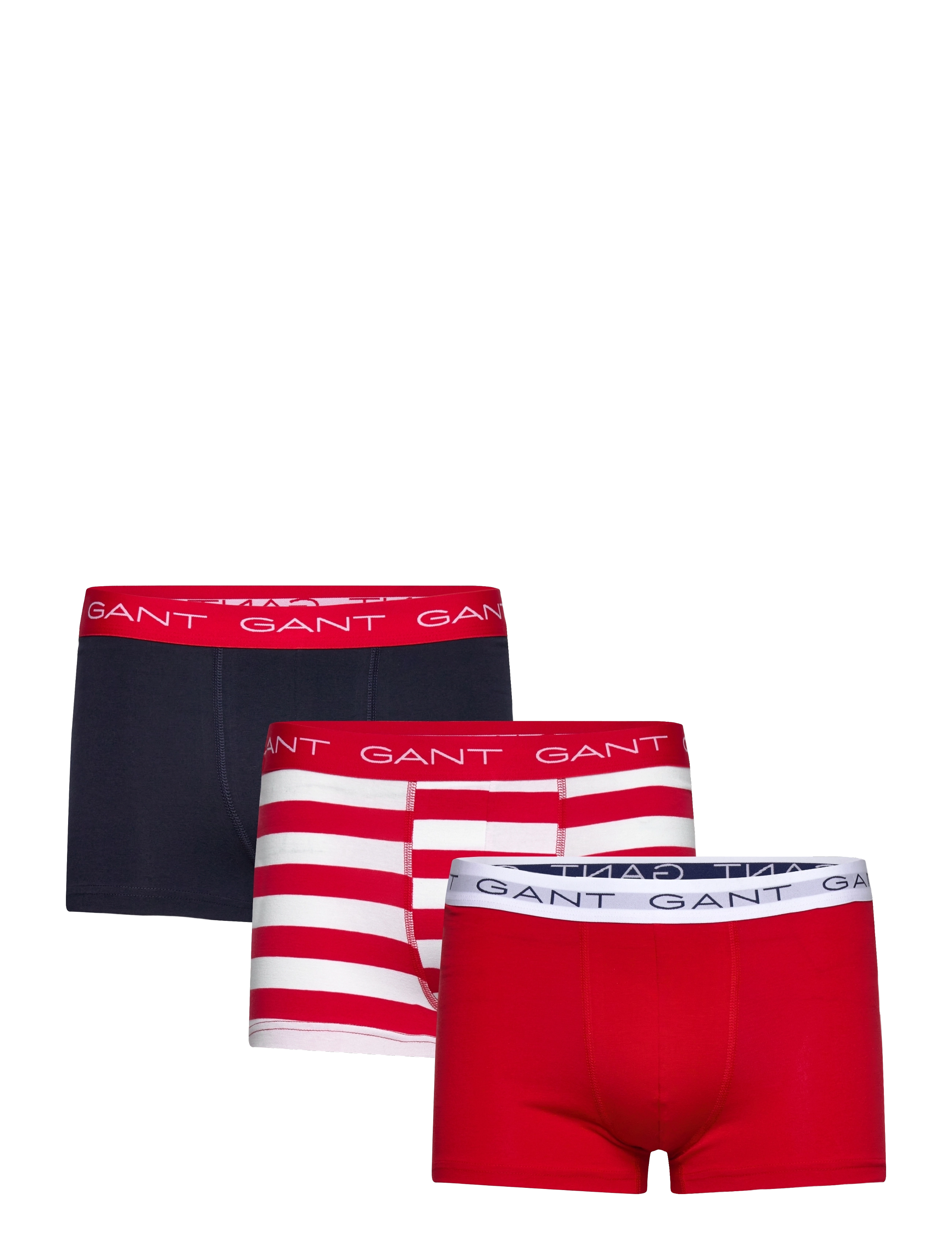 Gant Stripe Trunk 3-Pack, Mænd, Trunks 3-Pak, Rød, Str: XXXL