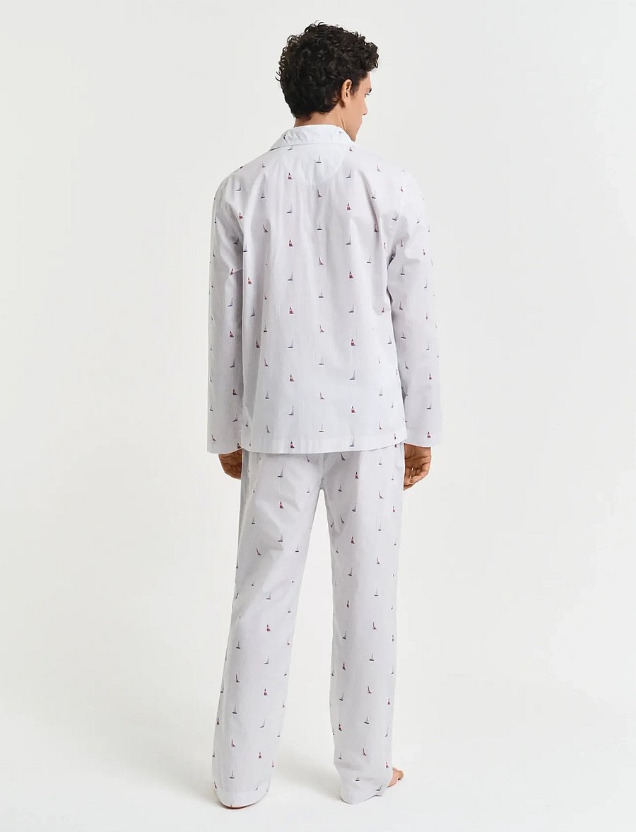 Gant - BOAT PRINT PJ SET SHIRT AND PANTS - ensembles de pyjama - light blue - 2