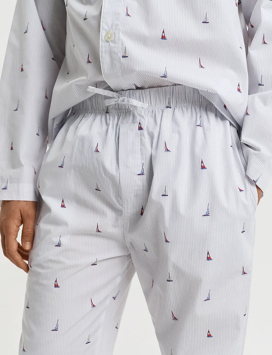 Gant - BOAT PRINT PJ SET SHIRT AND PANTS - ensembles de pyjama - light blue - 3