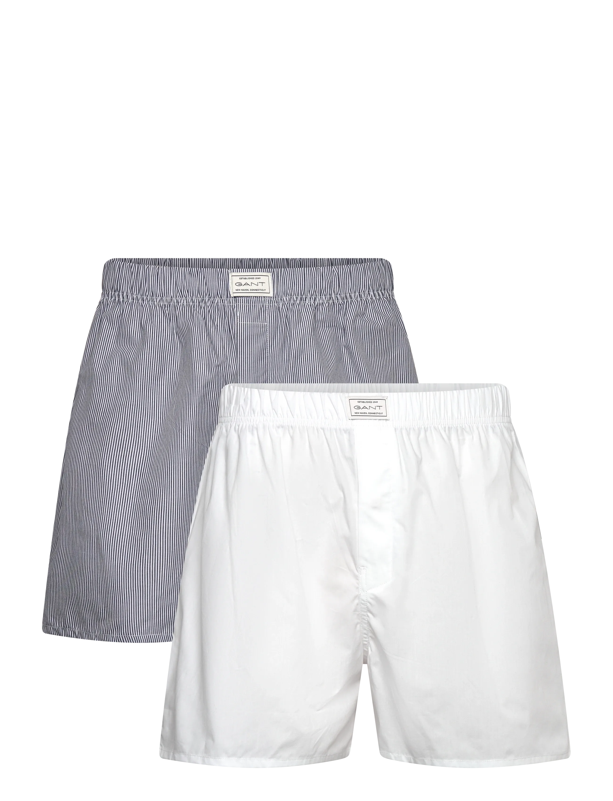 STRIPE AND SOLID BOXER SHORTS 2-P - PERSIAN BLUE