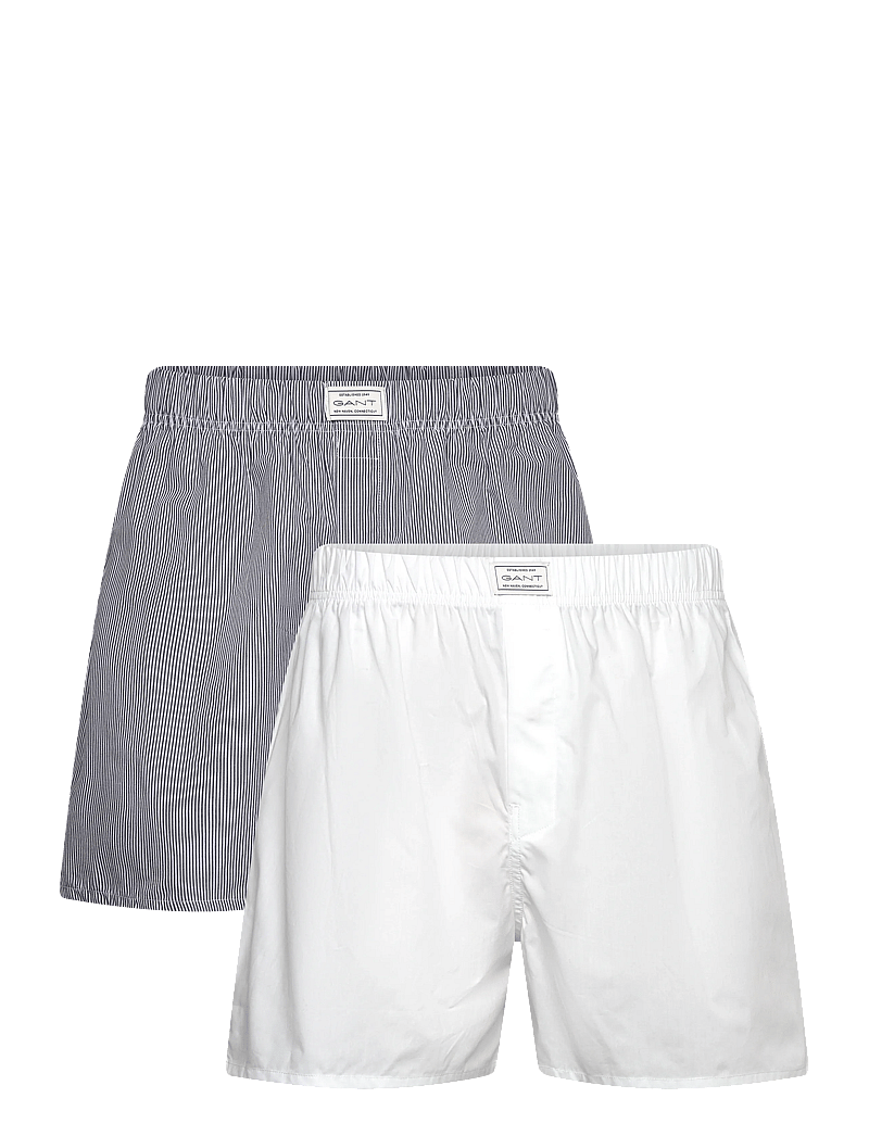 GANT - STRIPE AND SOLID BOXER SHORTS 2-P - multipack kalsonger - persian blue - 1