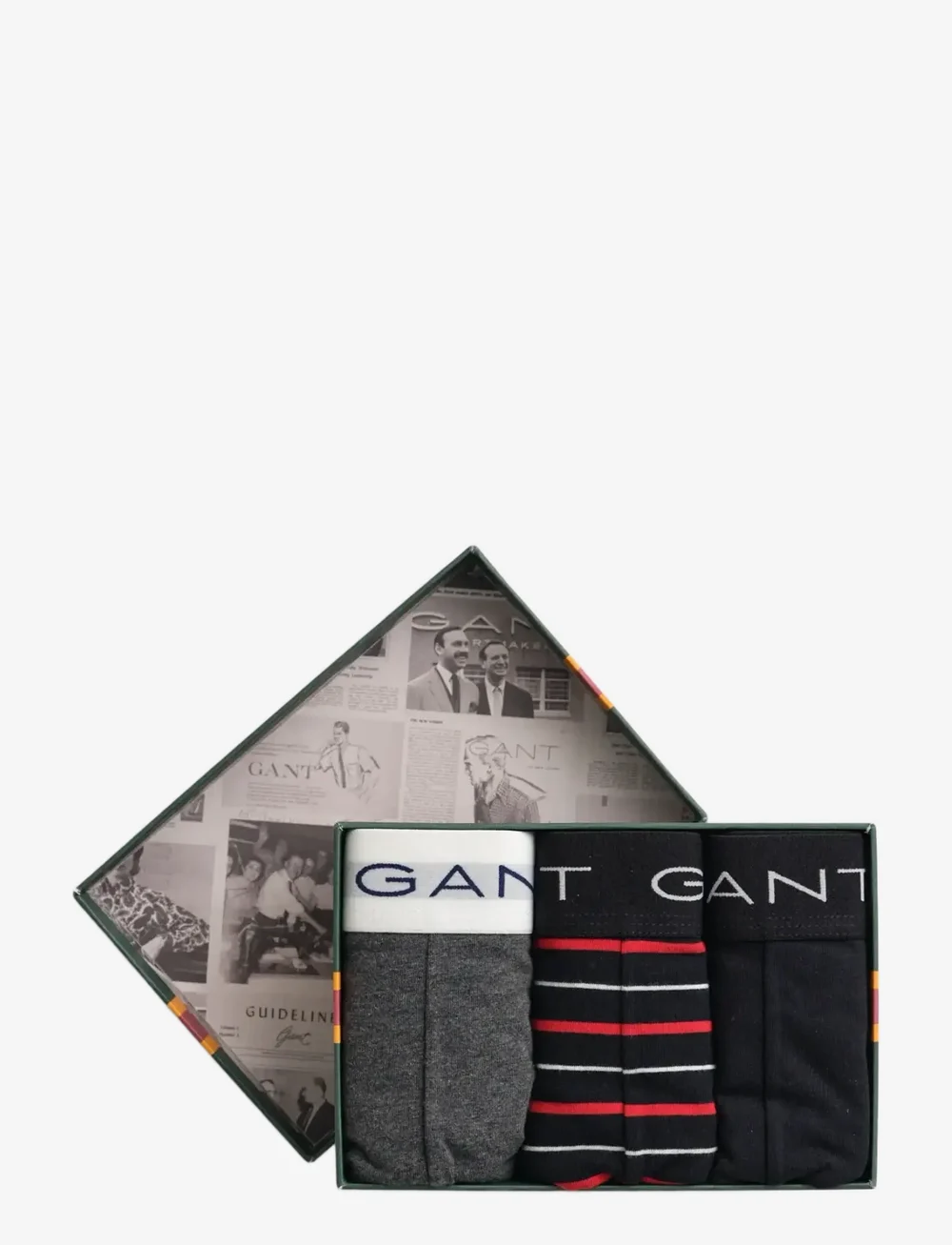 GANT - STRIPED TRUNK 3-PACK GIFT BOX - apatinių komplektas - black - 1