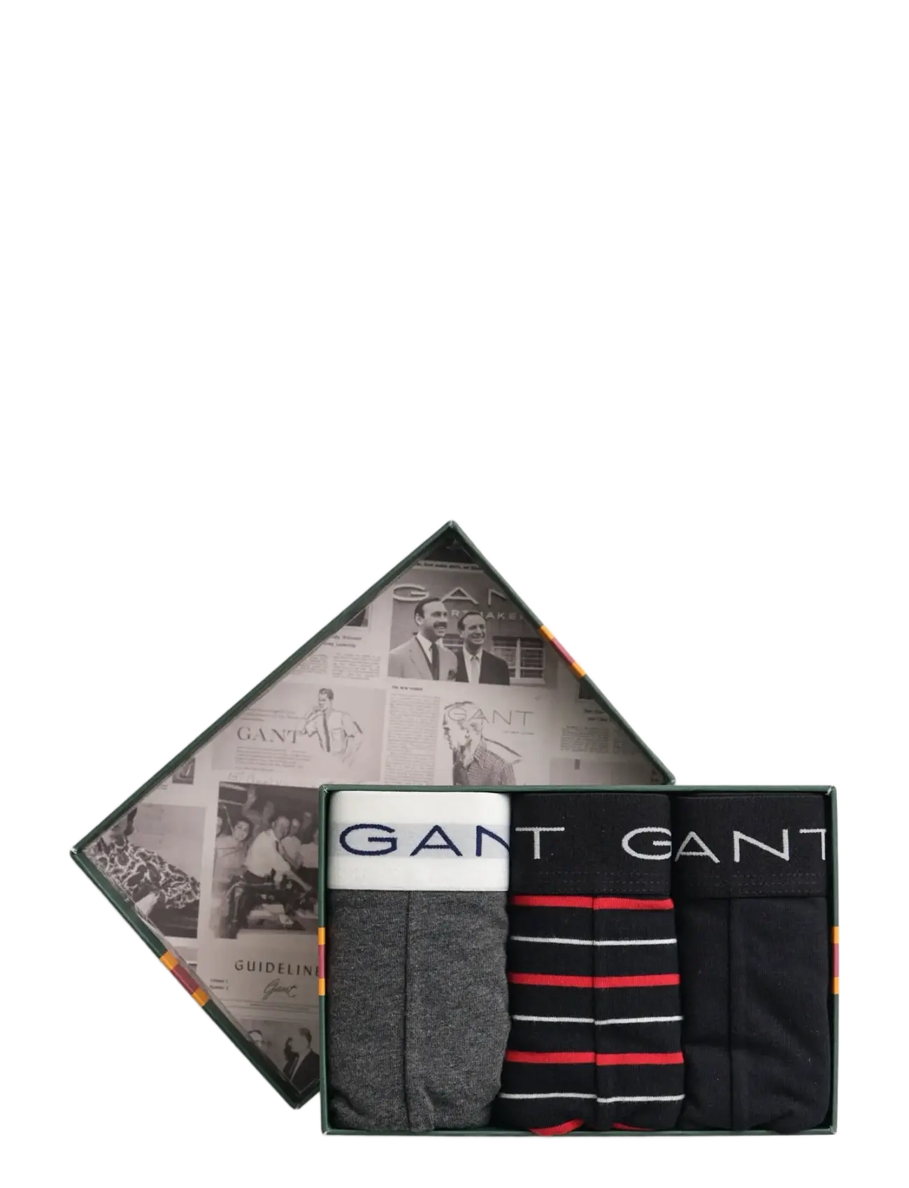 Gant - STRIPED TRUNK 3-PACK GIFT BOX - unterhosen im multipack - black - 1