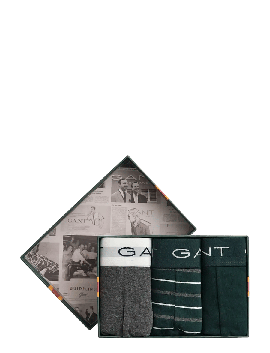 Gant - STRIPED TRUNK 3-PACK GIFT BOX - multipack kalsonger - tartan green - 1