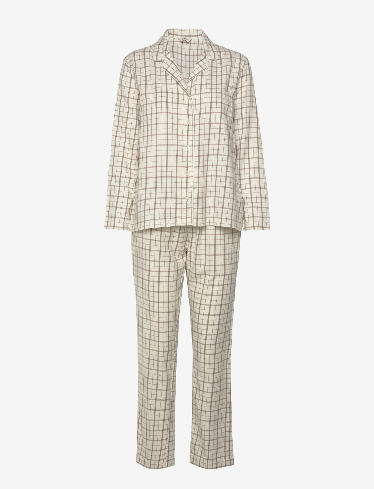 Gant - FLANNEL PAJAMA SET GIFT BOX - pidžaamad - cream - 0