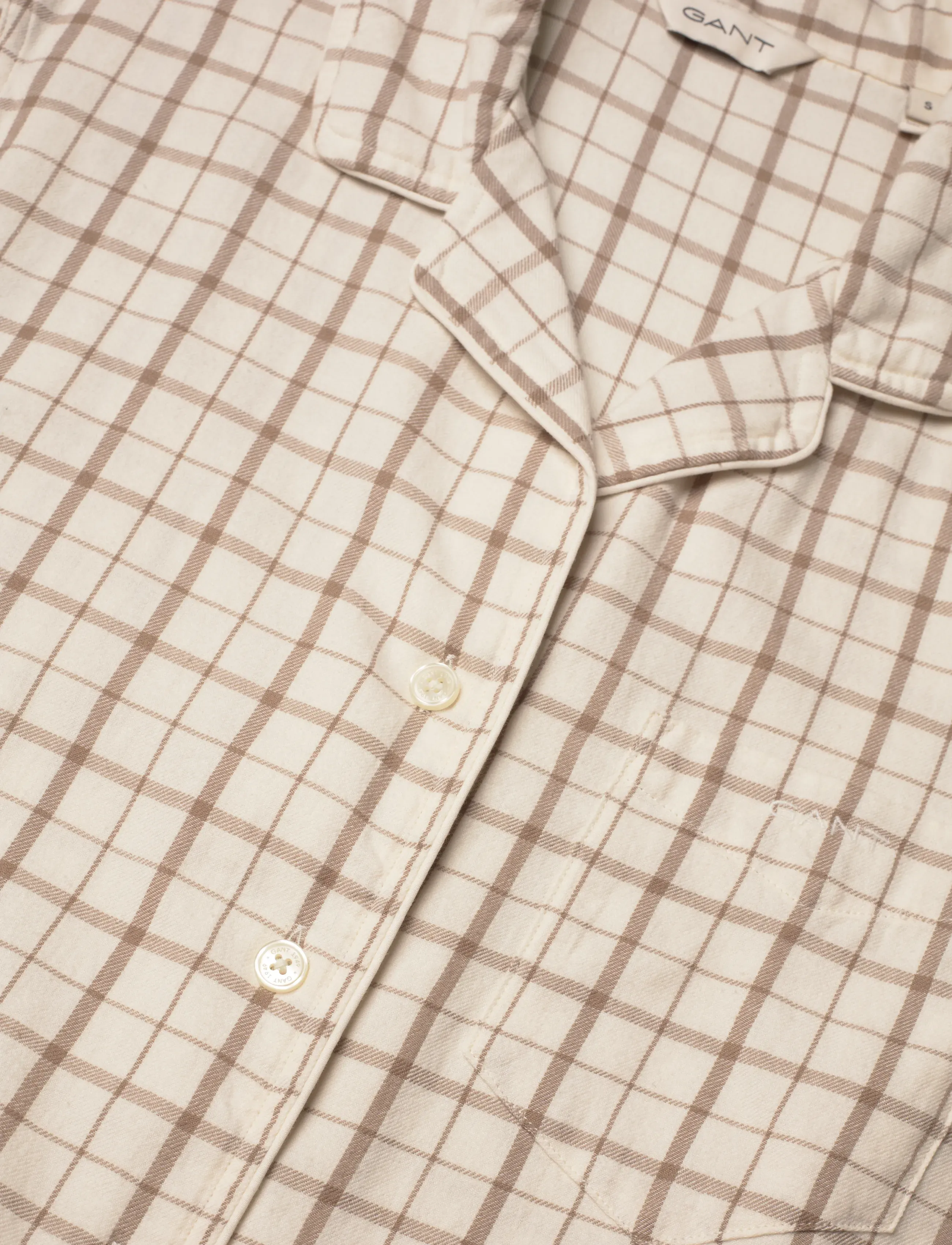Gant - FLANNEL PAJAMA SET GIFT BOX - pyjamas - cream - 4