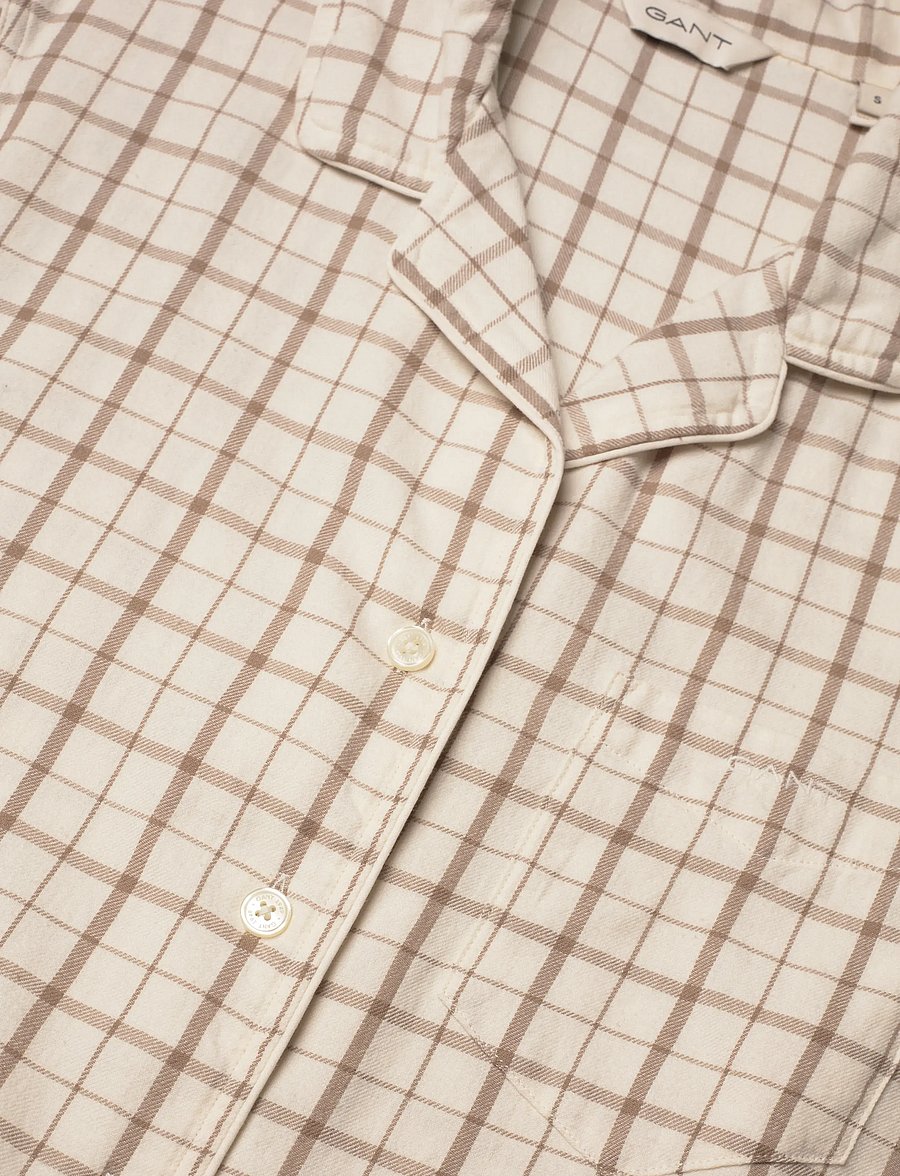 Gant - FLANNEL PAJAMA SET GIFT BOX - pyjamas - cream - 4