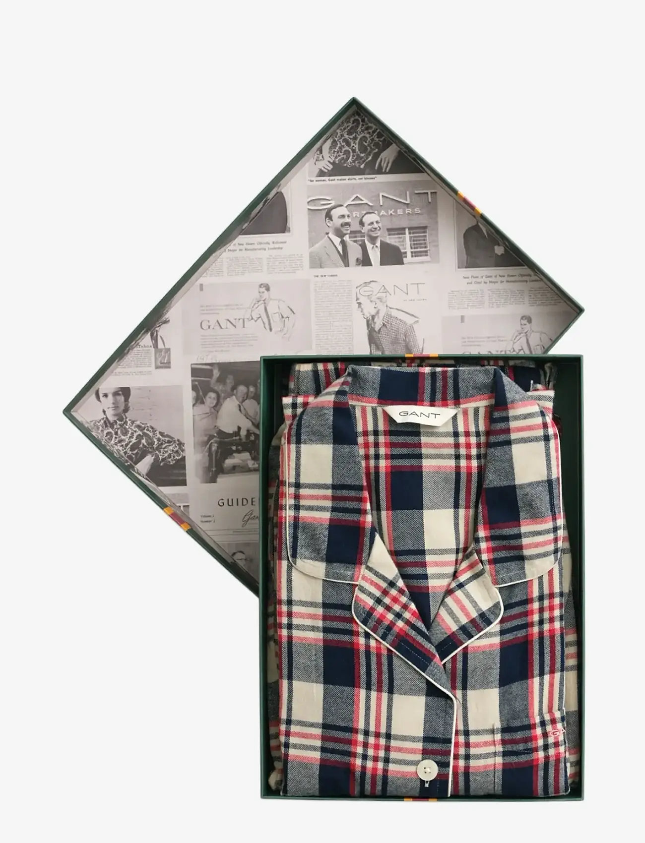Gant - FLANNEL PAJAMA SET GIFT BOX - pidžaamad - ruby red - 0