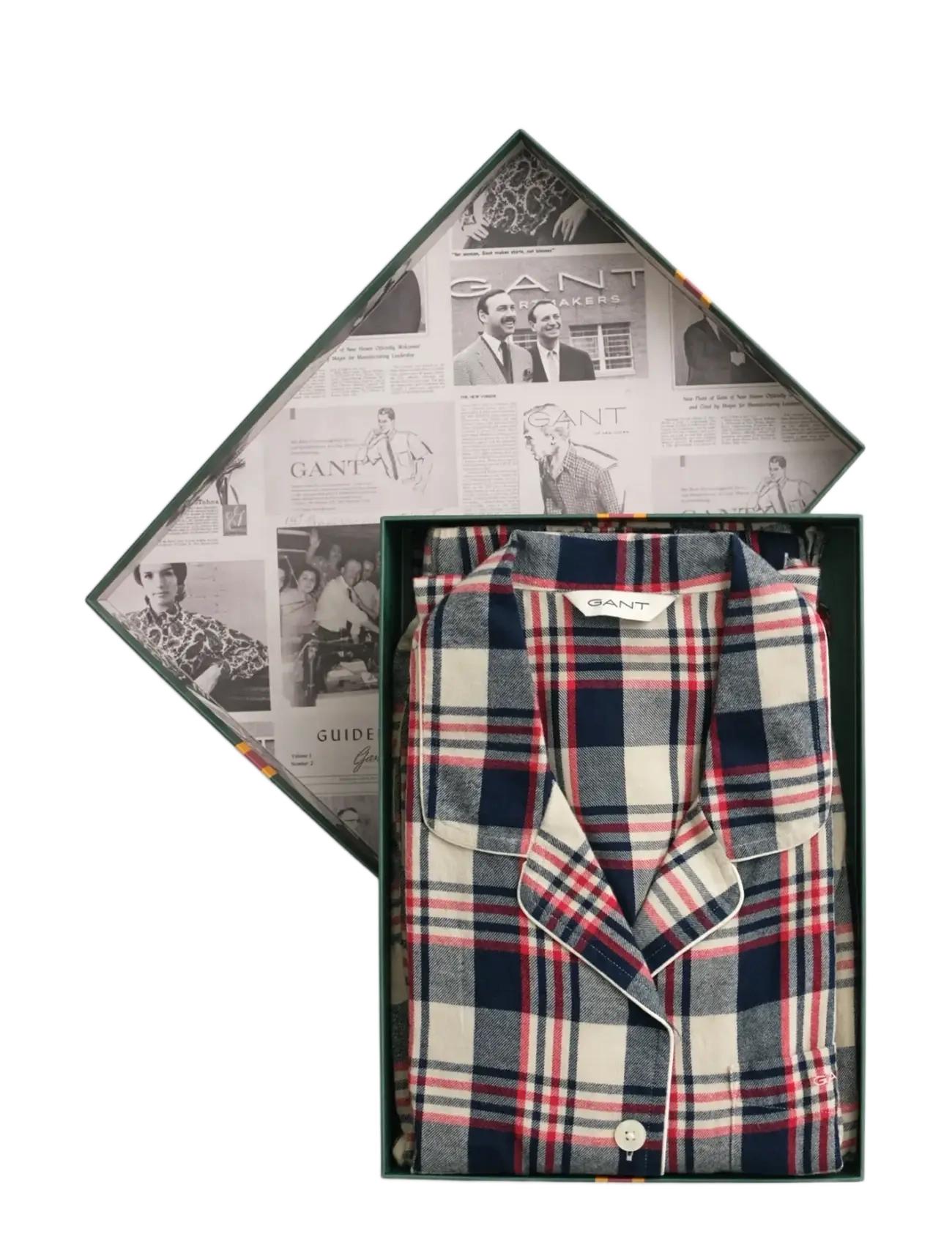 GANT FLANNEL PAJAMA SET GIFT BOX - Undertøj - RUBY RED / multi