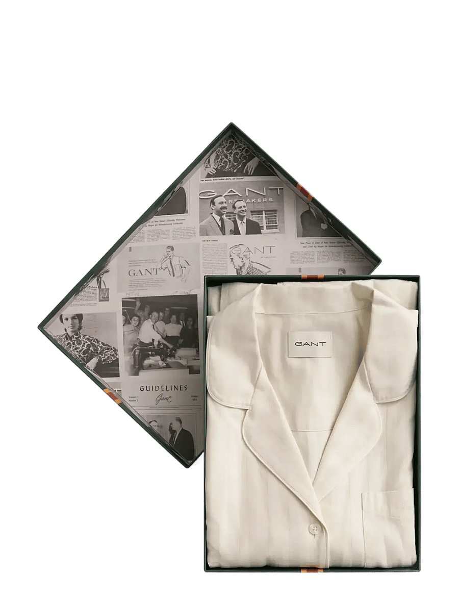 Gant - SATIN STRIPE PAJAMA SET GIFT BOX - pidžamas - linen - 1