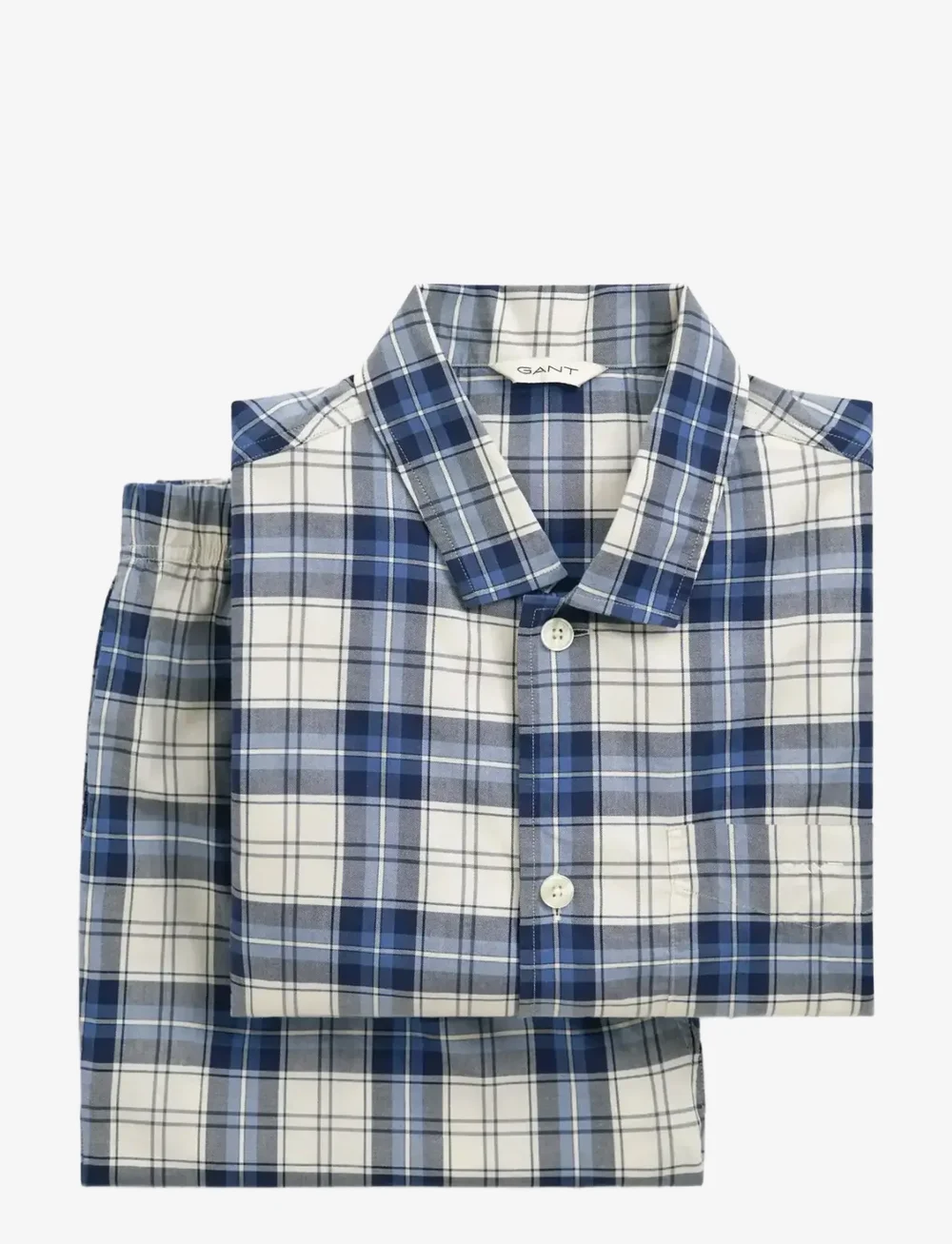 GANT - CHECKED PJ SET SHIRT AND PANTS - nightwear - blue water - 0