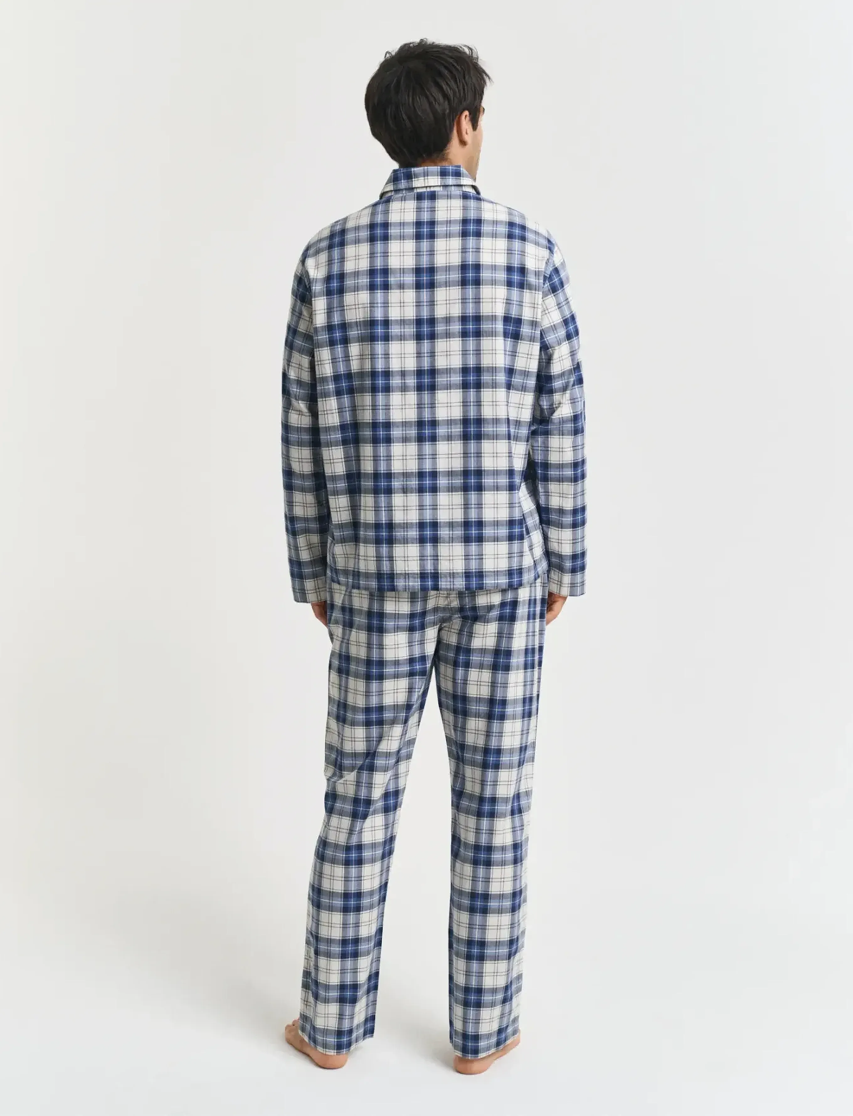 GANT - CHECKED PJ SET SHIRT AND PANTS - blue water - 2