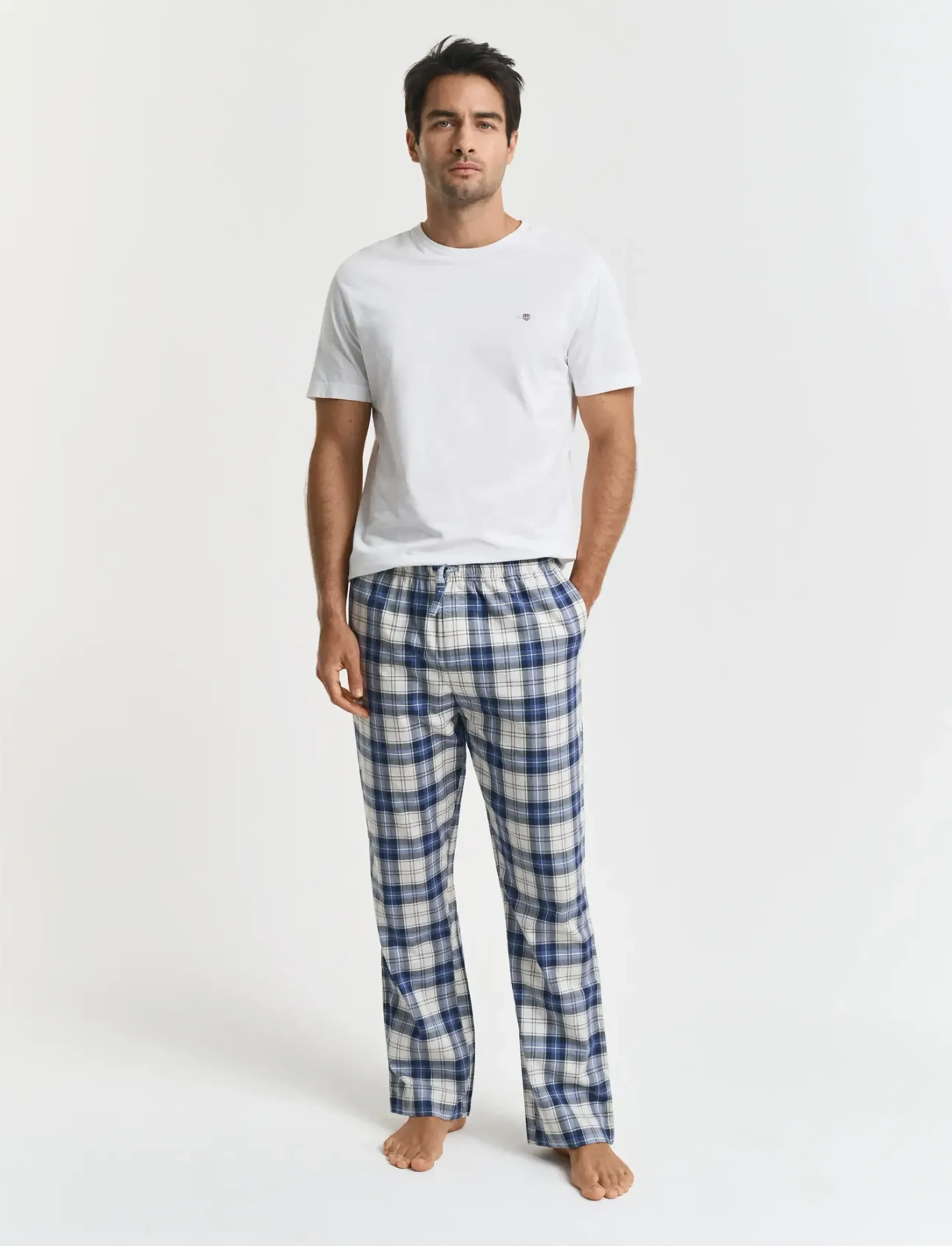 Gant - CHECKED PAJAMA PANTS - pyjamahosen - blue water - 1