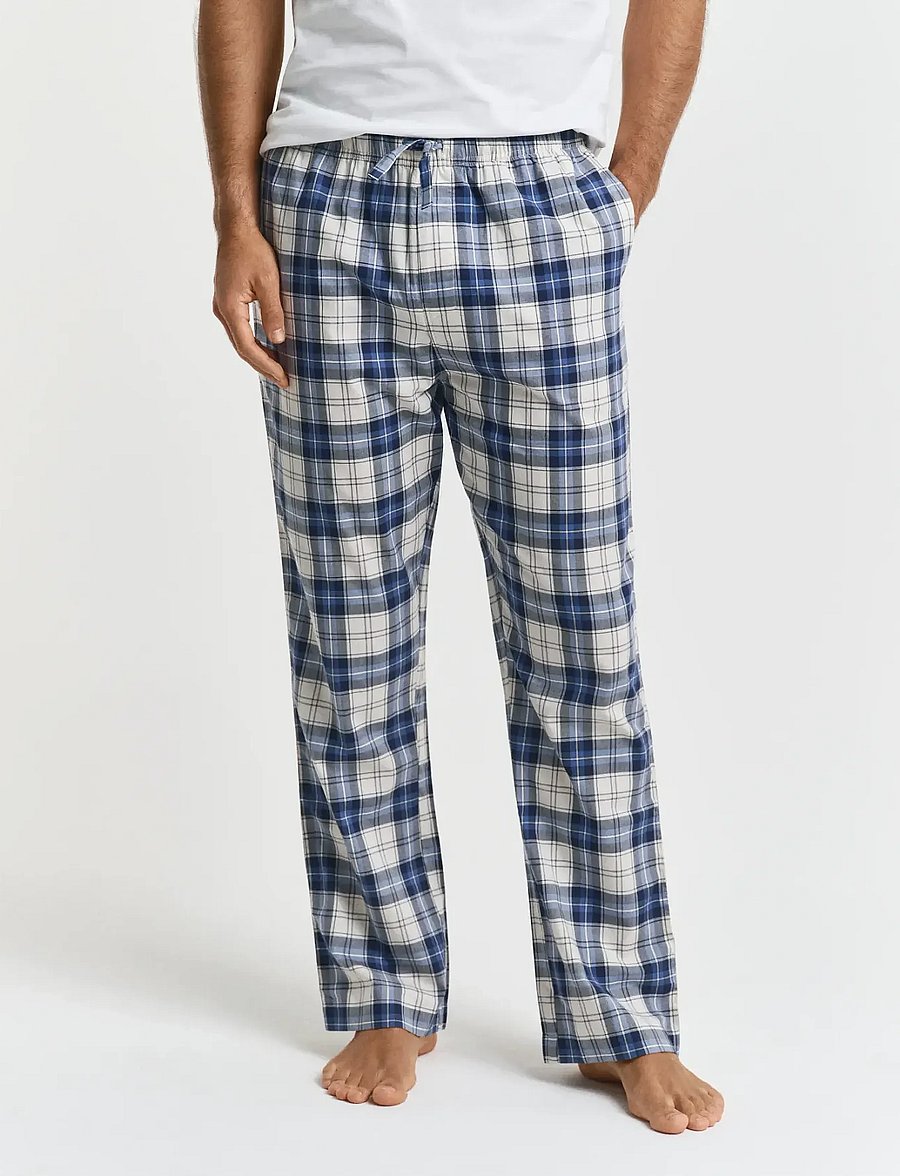 Gant - CHECKED PAJAMA PANTS - pyjamahose - blue water - 2