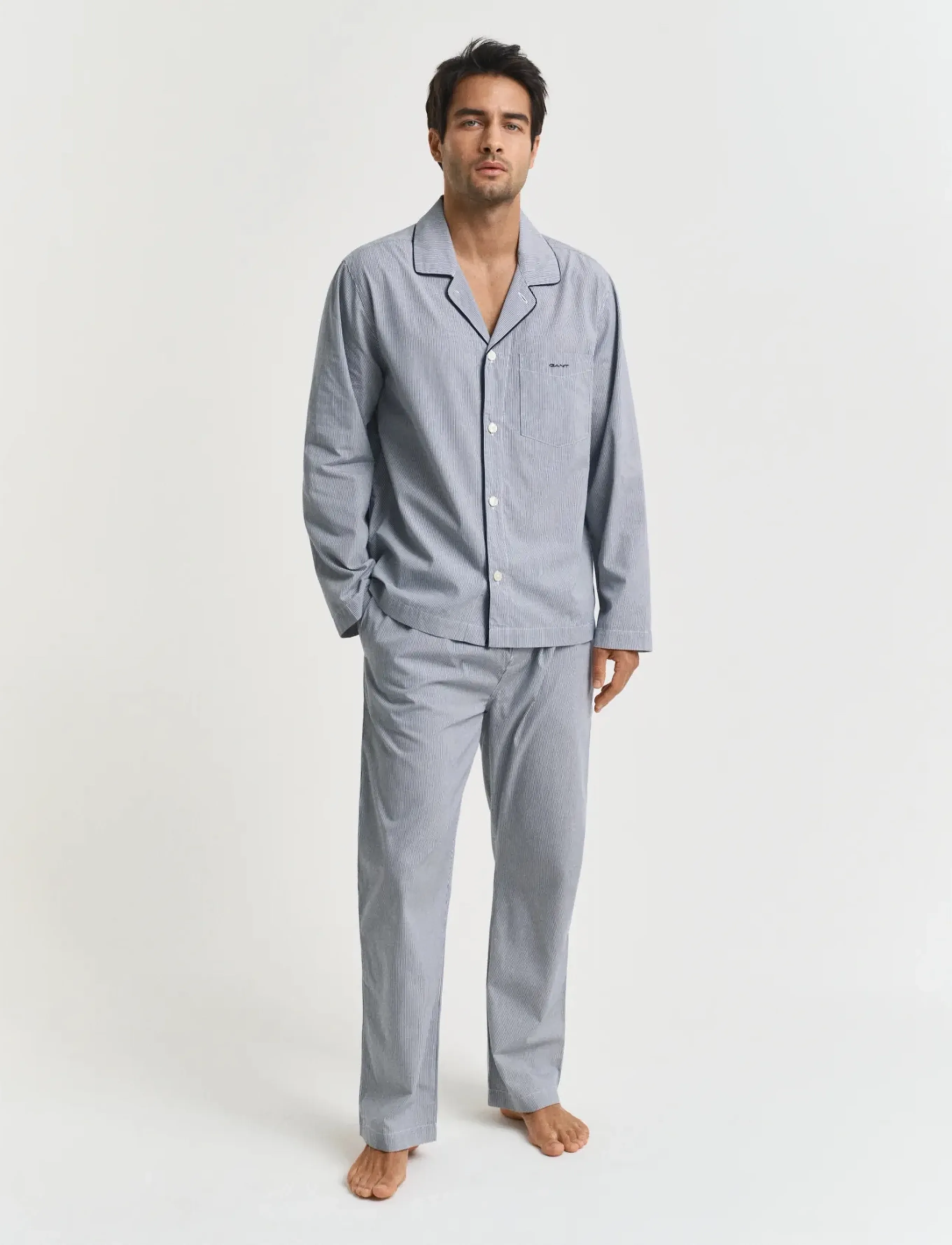GANT - STRIPE PJ SET SHIRT AND PANTS - persian blue - 2