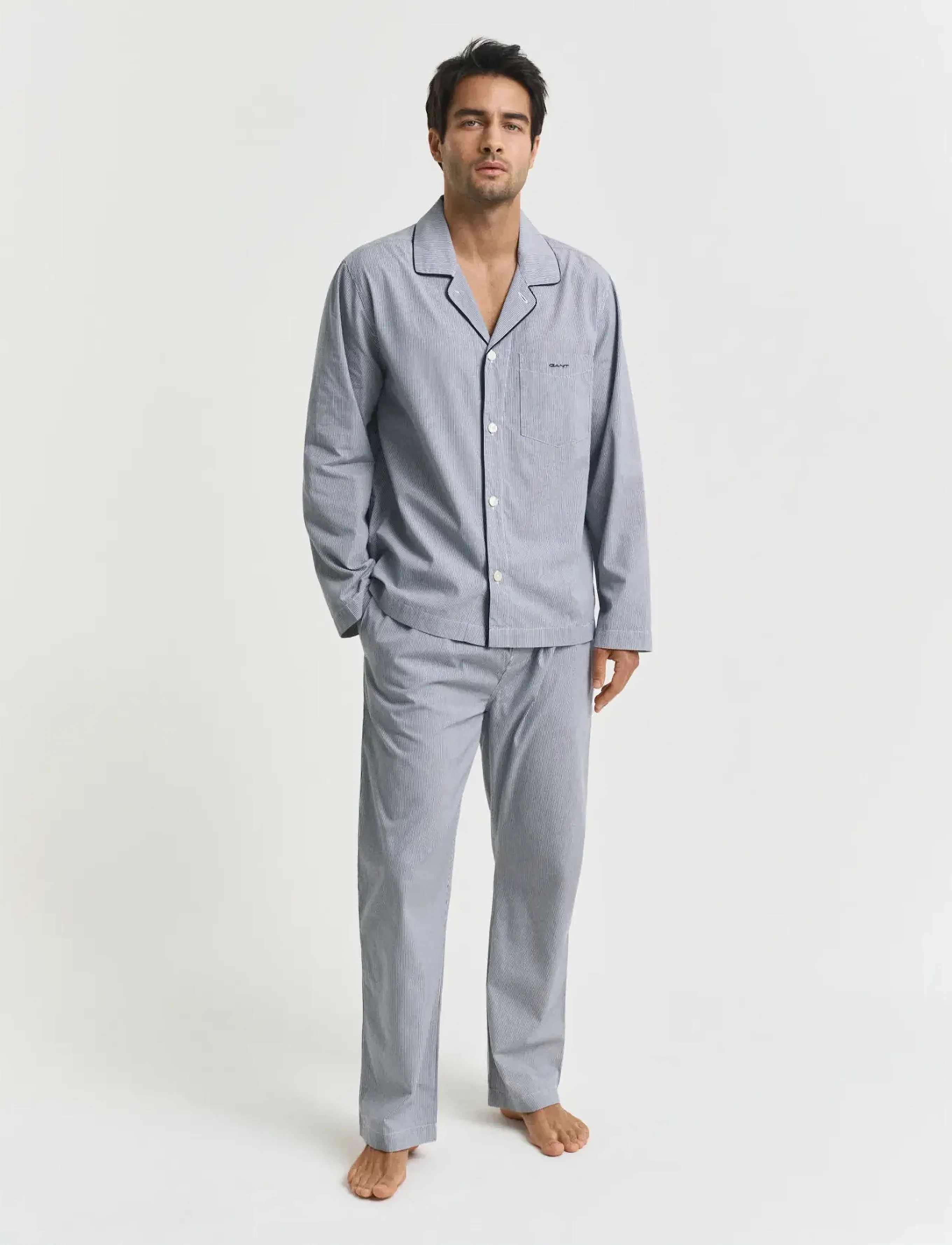 GANT - STRIPE PJ SET SHIRT AND PANTS - persian blue - 5