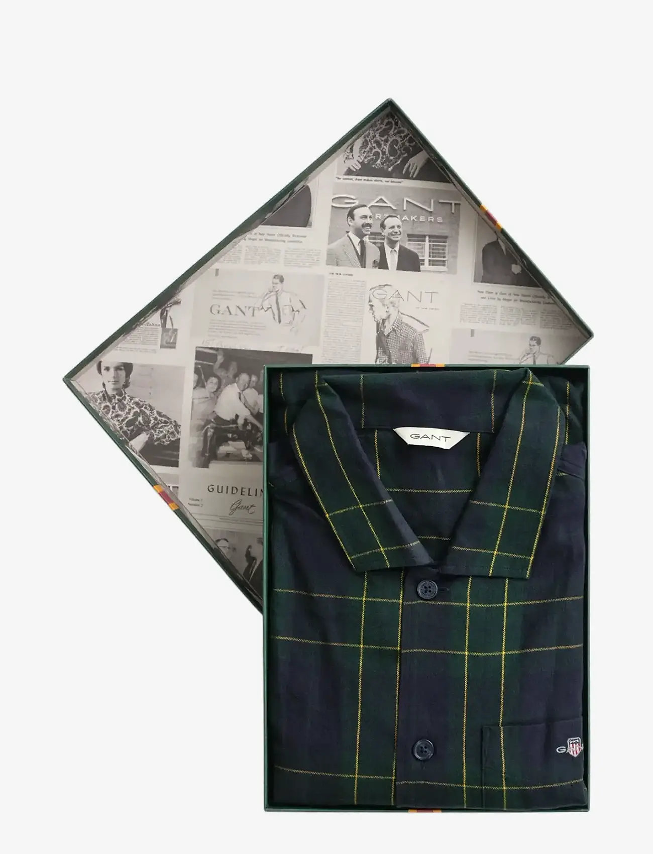 GANT - FLANNEL CHECK PAJAMA SET GIFT BOX - forest green - 1