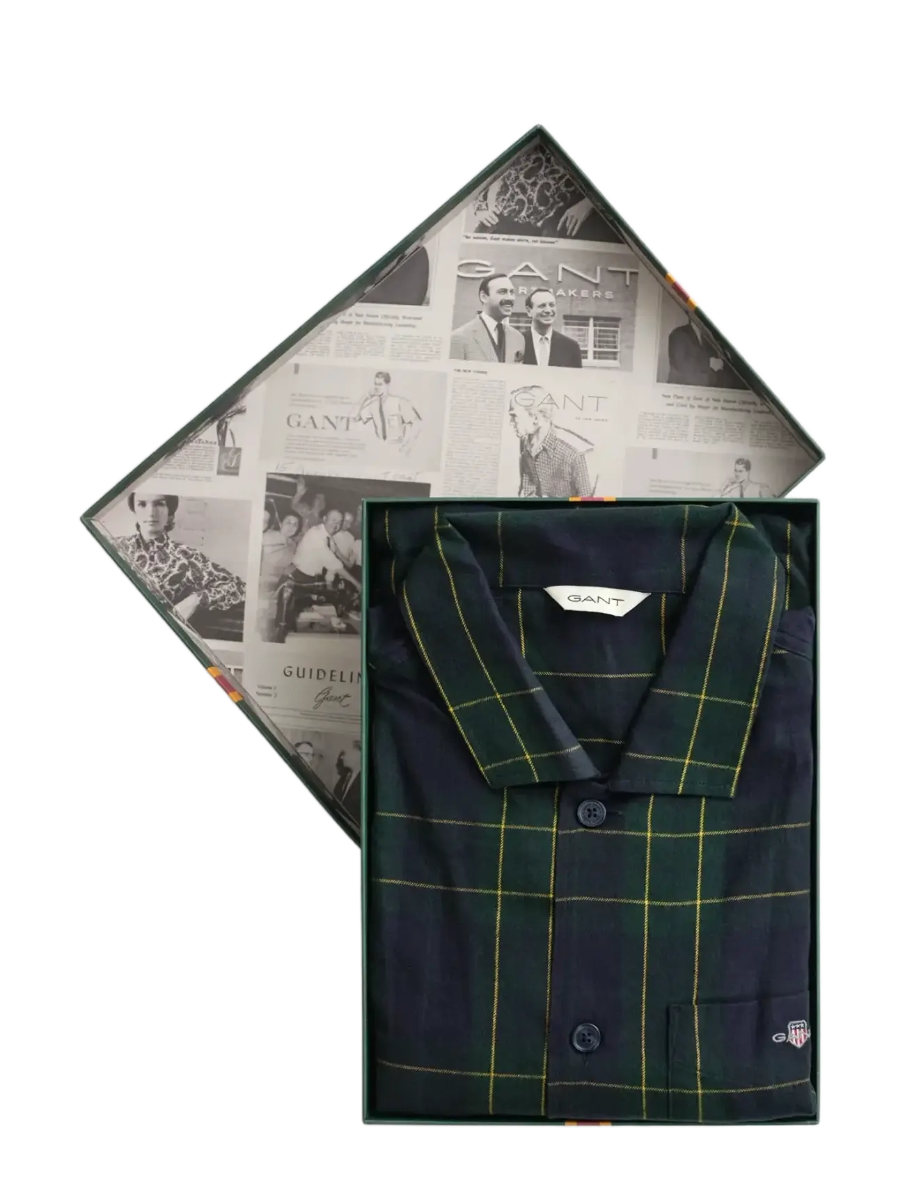GANT FLANNEL CHECK PAJAMA SET GIFT BOX - Nattøj sæt - FOREST GREEN / multi