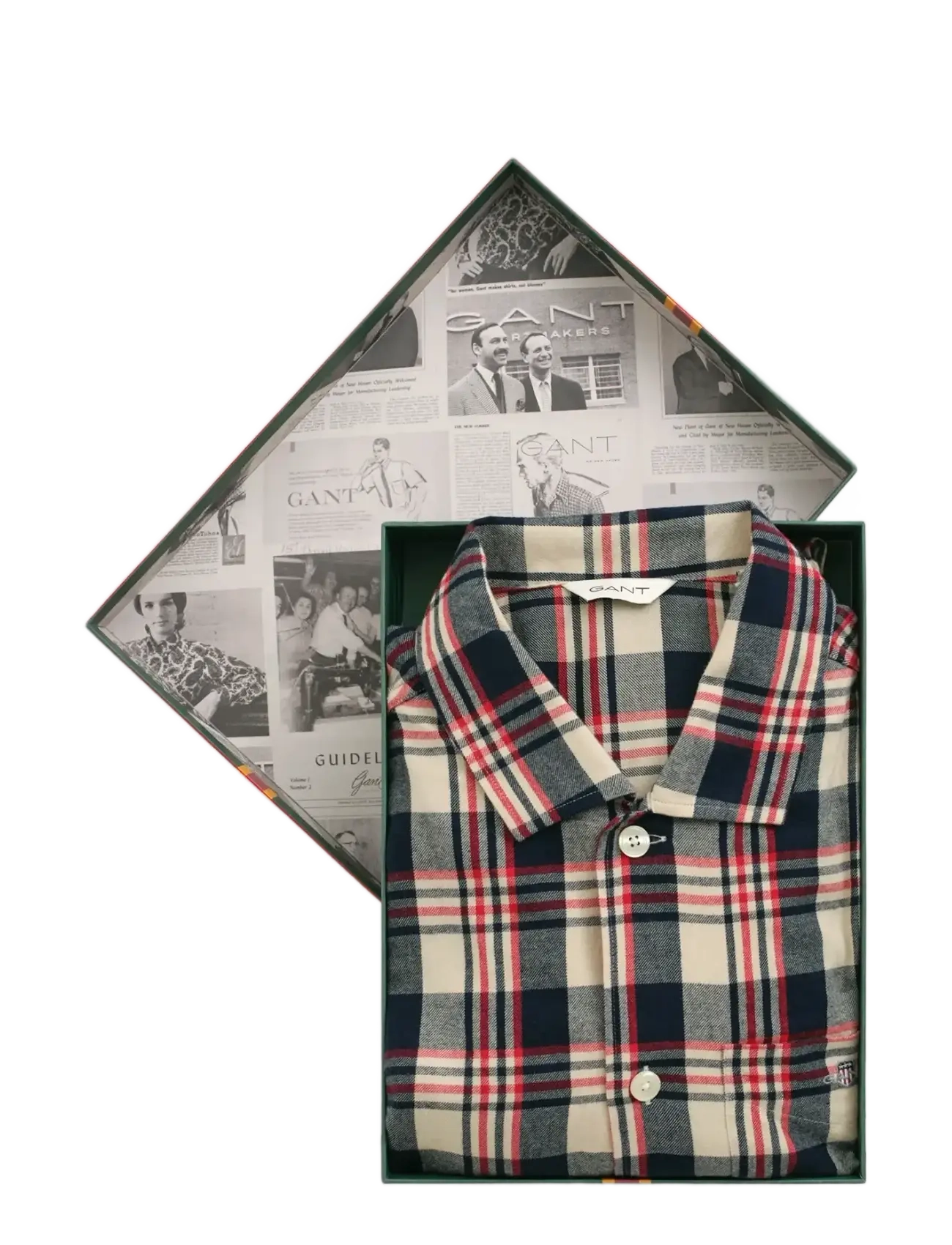 Gant FLANNEL CHECK PAJAMA SET GIFT BOX - Pyjamas - RUBY RED / multi