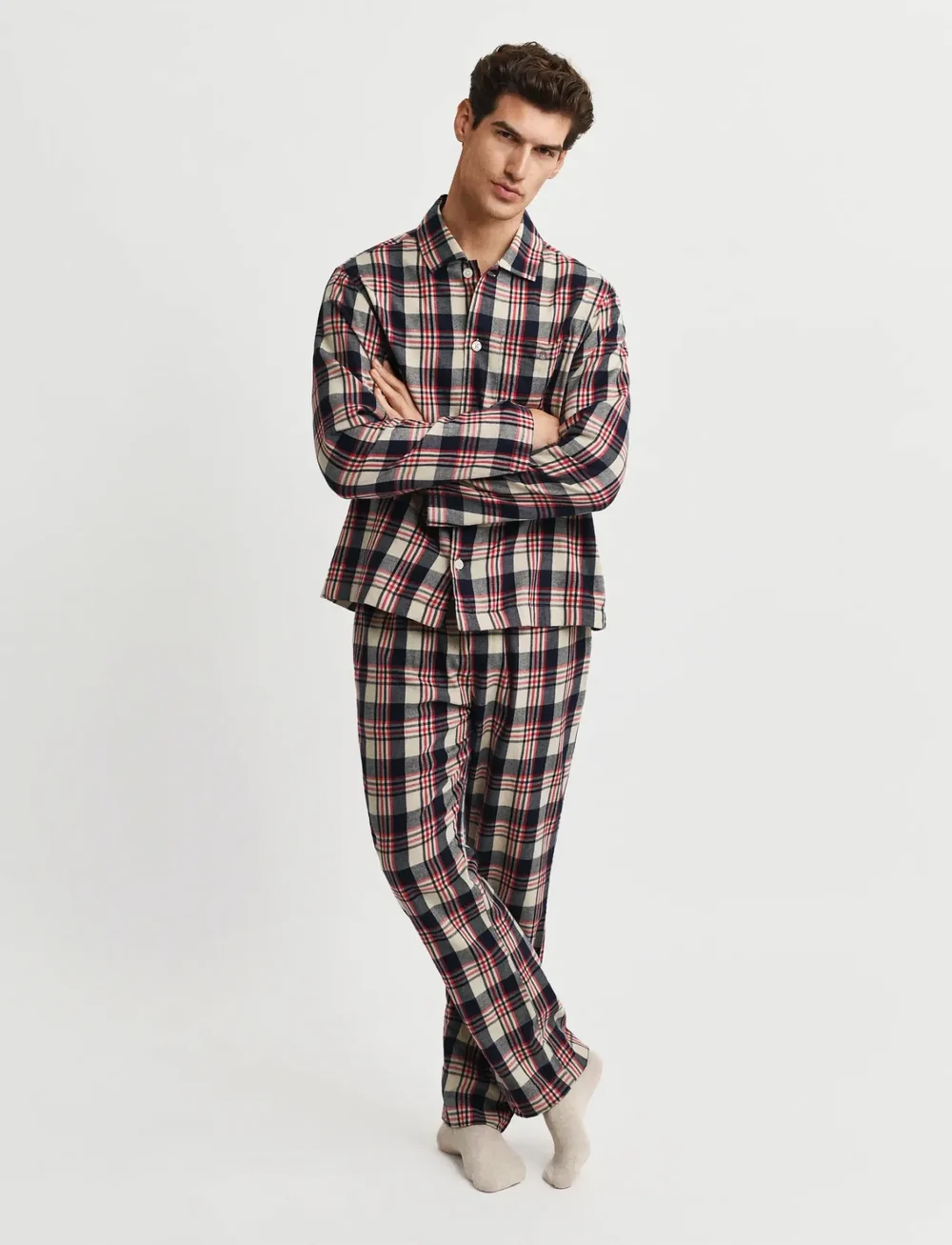 GANT - FLANNEL CHECK PAJAMA SET GIFT BOX - pyjama sets - ruby red - 0