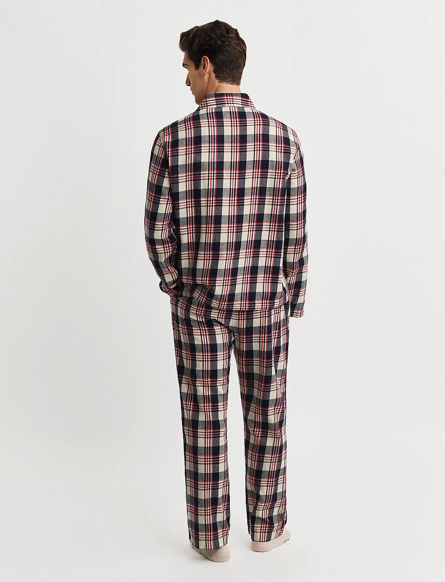 Gant - FLANNEL CHECK PAJAMA SET GIFT BOX - pyjamasets - ruby red - 2