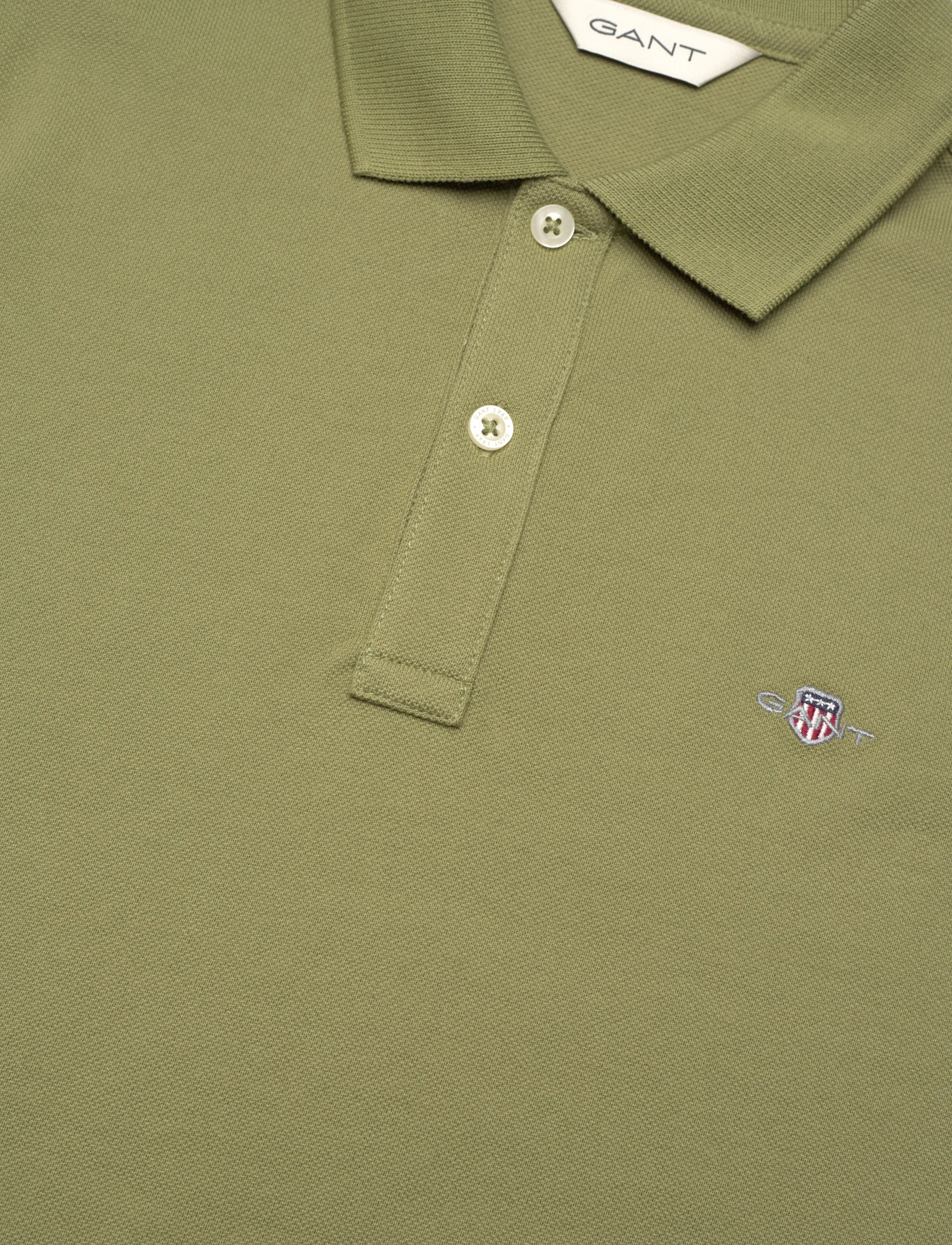 Gant - SHIELD SS PIQUE - lühikeste varrukatega polod - washed olive - 2